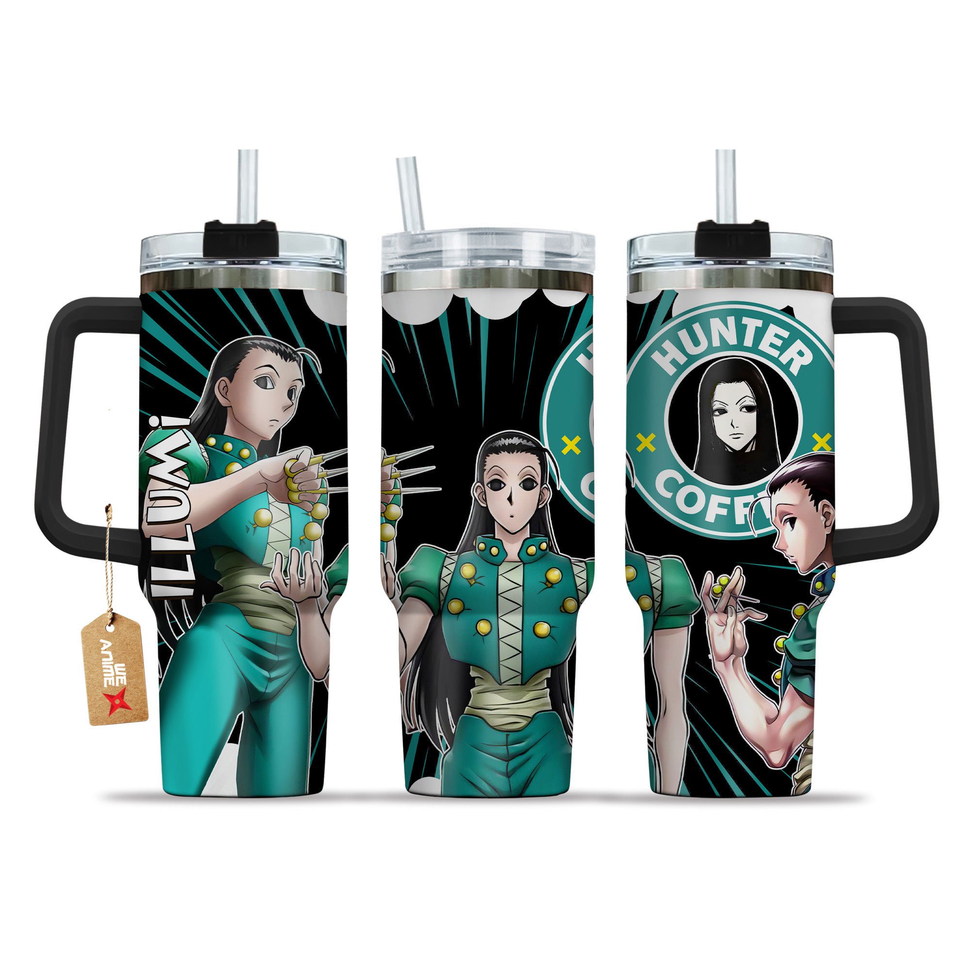 Illumi Zoldyck Hunter x Hunter Anime Custom Stanley Quencher 40oz Stainless Steel Tumbler With Handle
