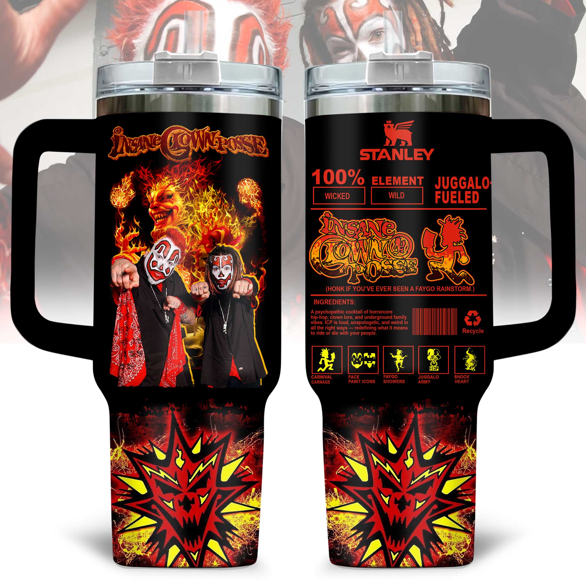 Insane Clown Posse Music Custom Stanley Quencher 40oz Stainless Steel Tumbler With Handle