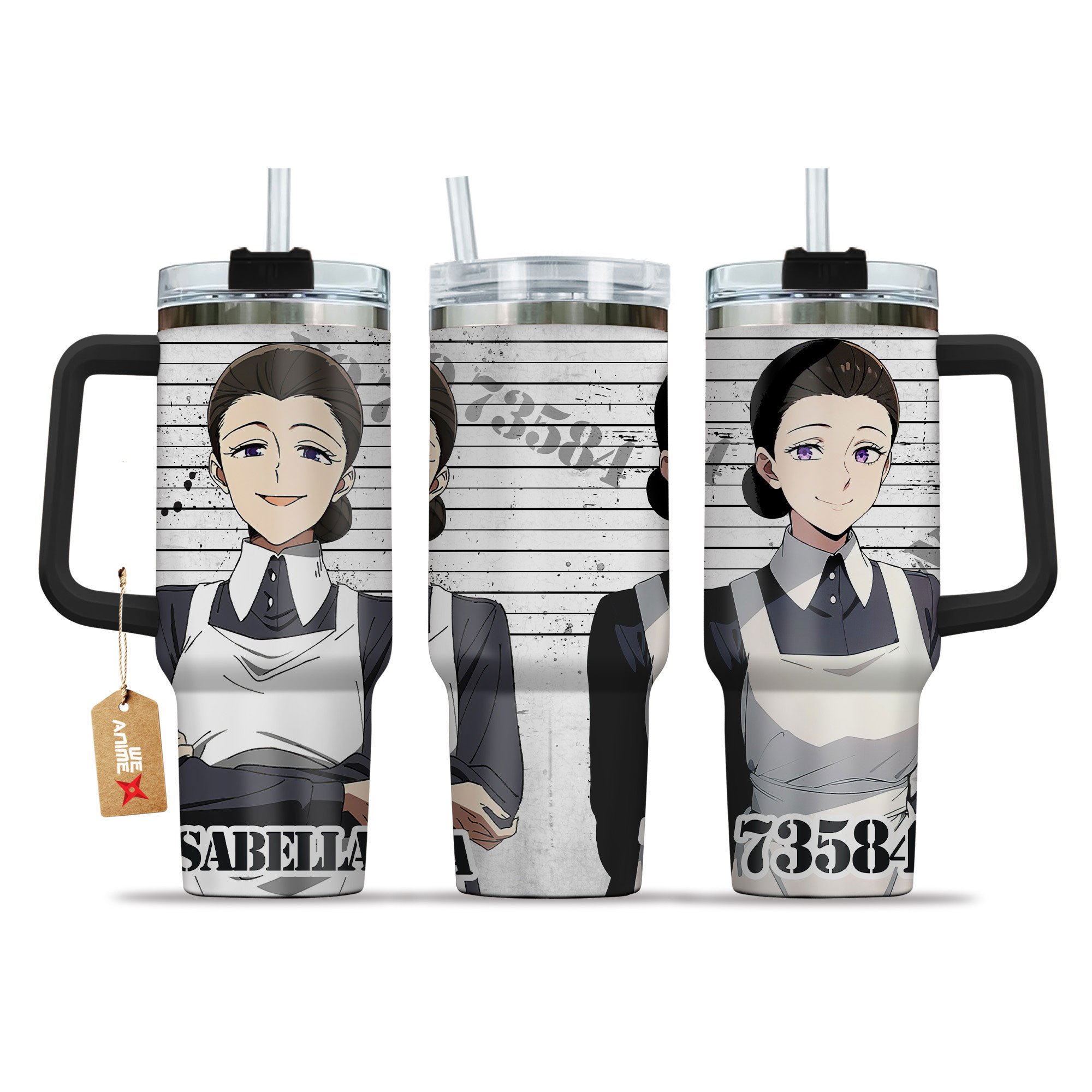 Isabella The Promised Neverland Anime Custom Stanley Quencher 40oz Stainless Steel Tumbler With Handle