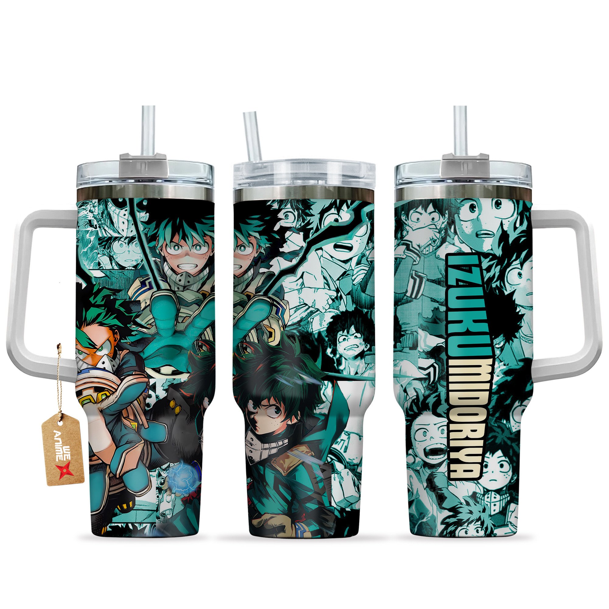 Izuku Midoriya (Deku) My Hero Academia Anime Custom Stanley Quencher 40oz Stainless Steel Tumbler With Handle