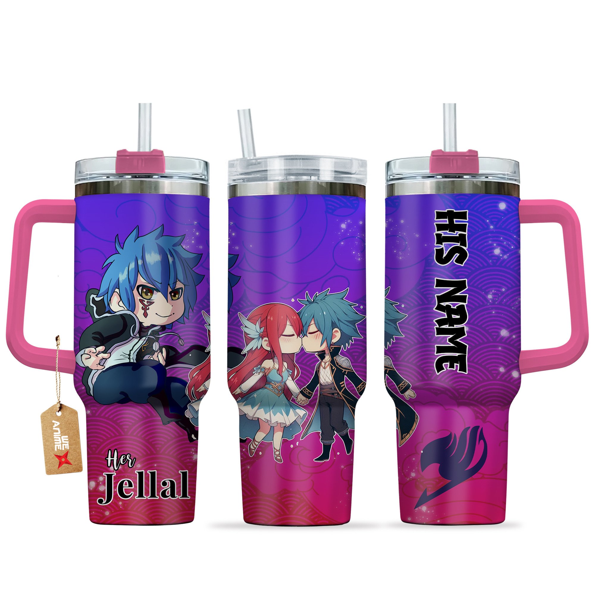 Jellal Fernandes Fairy Tail Anime Valentine Custom Stanley Quencher 40oz Stainless Steel Tumbler With Handle