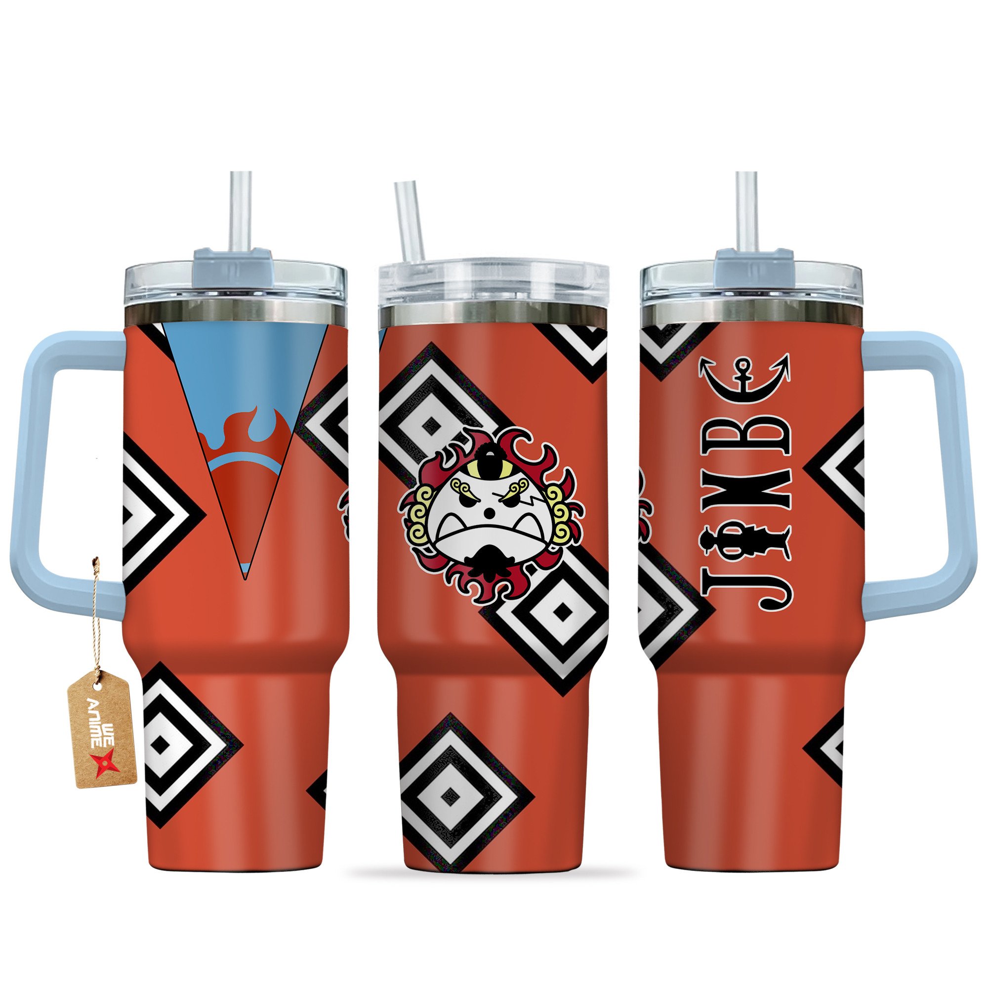 Jinbe One Piece Anime Custom Stanley Quencher 40oz Stainless Steel Tumbler With Handle