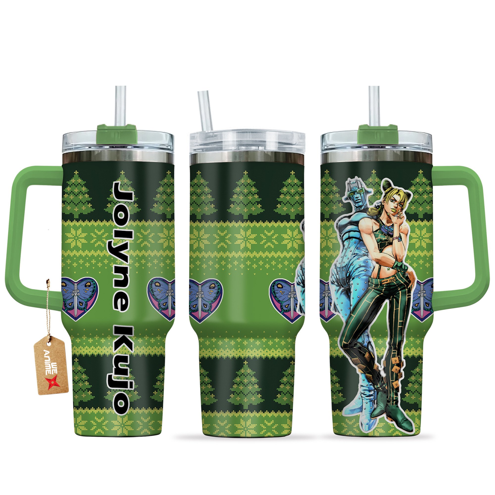 Jolyne Kujo JoJo's Bizarre Anime Custom Stanley Quencher 40oz Stainless Steel Tumbler With Handle