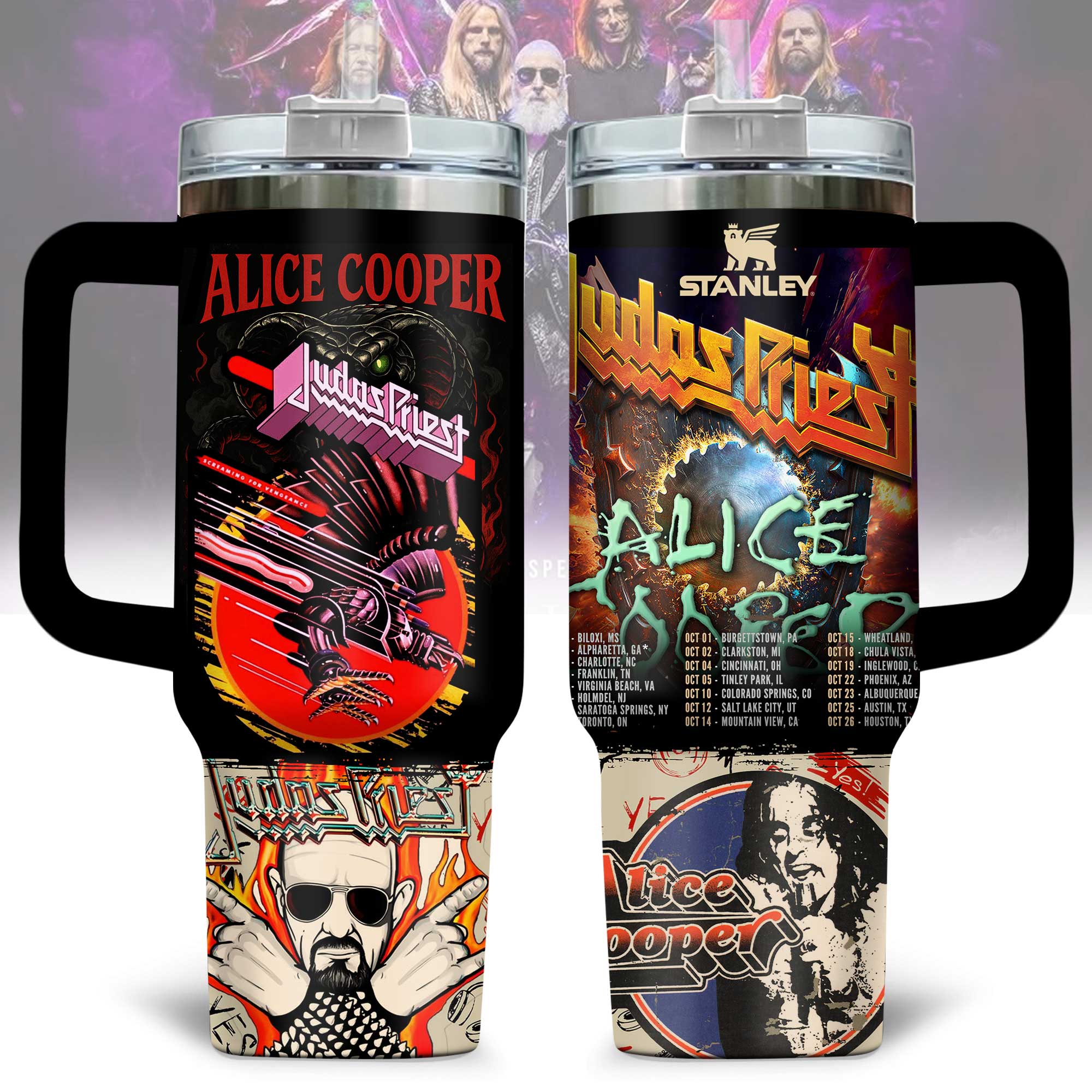 Judas Priest Music Custom Stanley Quencher 40oz Stainless Steel Tumbler With Handle