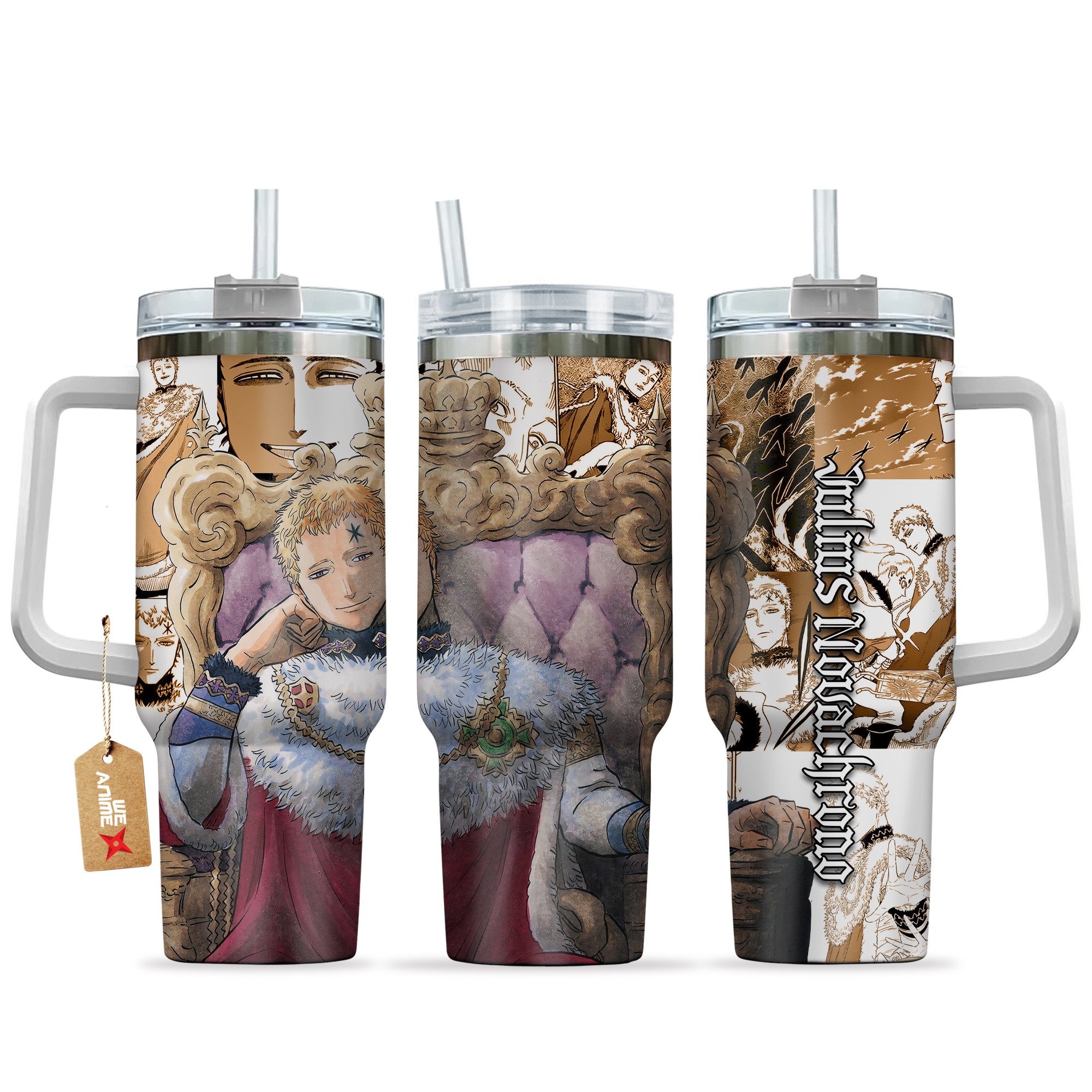 Julius Novachrono Black Clover Anime Custom Stanley Quencher 40oz Stainless Steel Tumbler With Handle