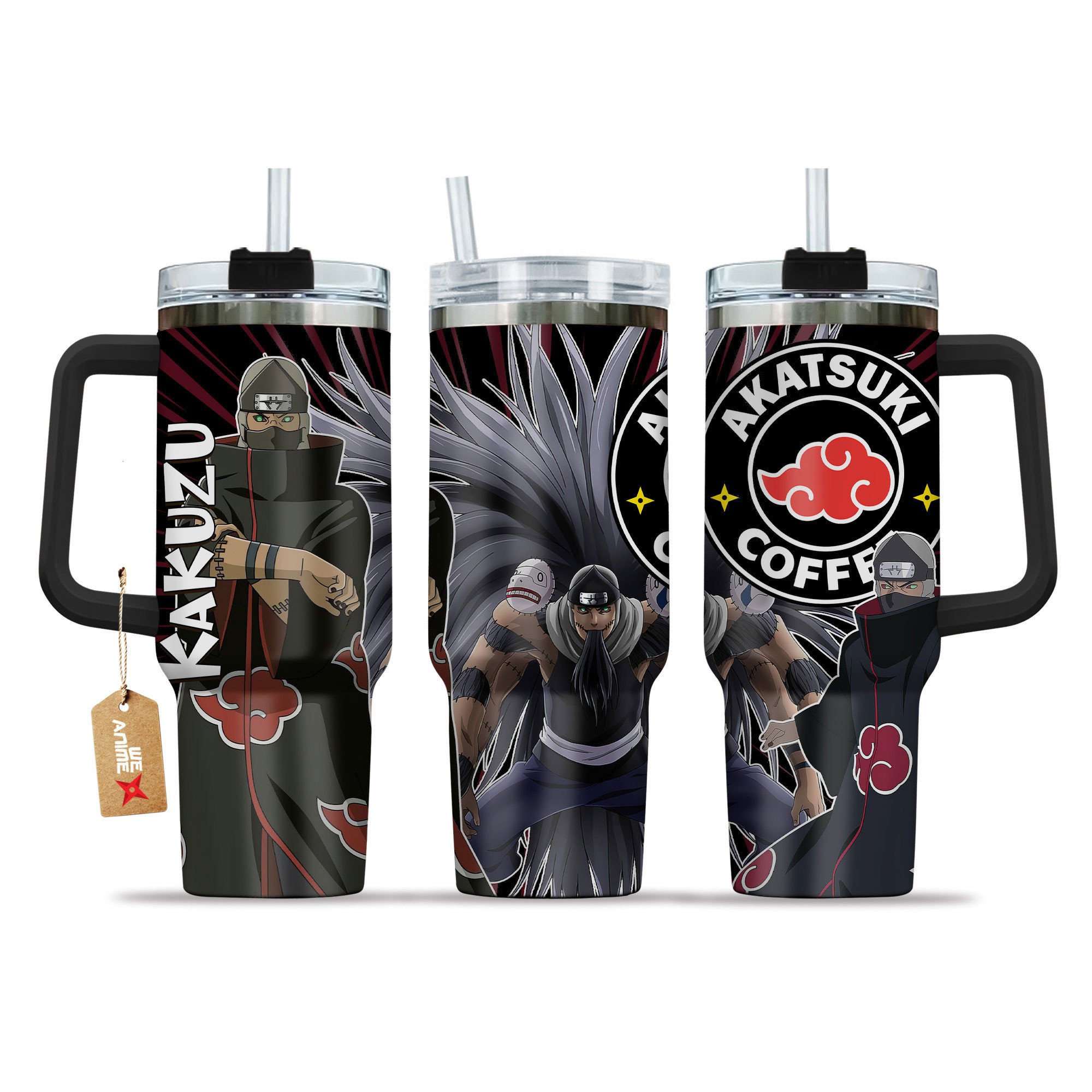 Kakuzu Naruto Anime Custom Stanley Quencher 40oz Stainless Steel Tumbler With Handle