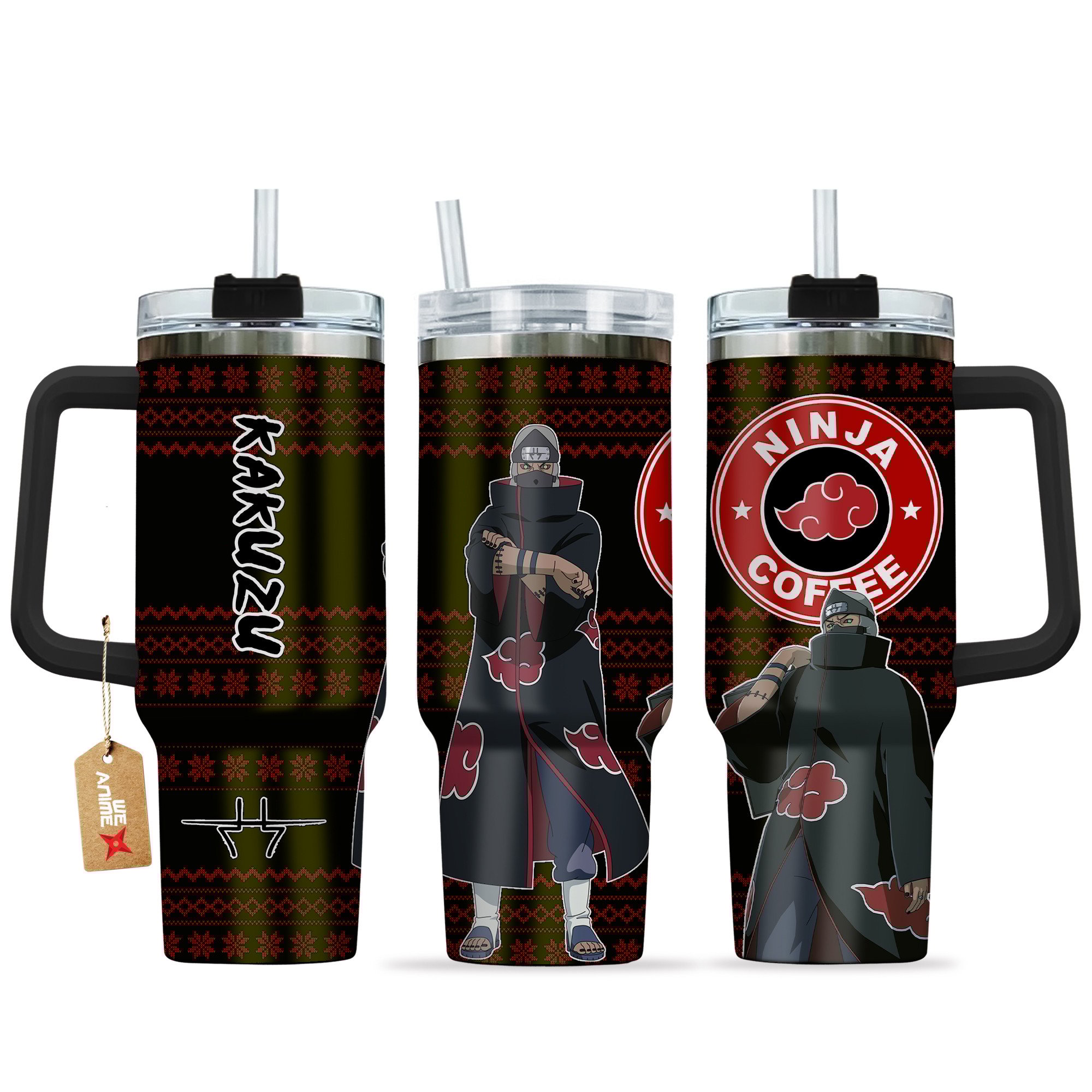 Kakuzu Naruto Anime Custom Stanley Quencher 40oz Stainless Steel Tumbler With Handle