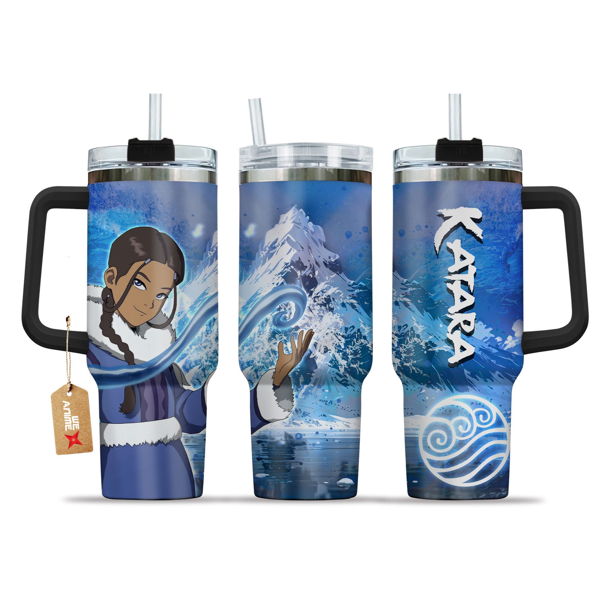 Katara Avatar Anime Custom Stanley Quencher 40oz Stainless Steel Tumbler With Handle