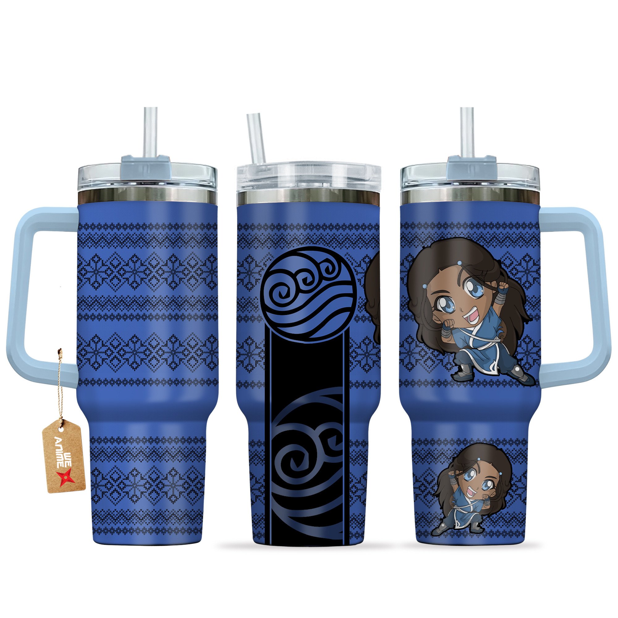 Katara Avatar Anime Custom Stanley Quencher 40oz Stainless Steel Tumbler With Handle