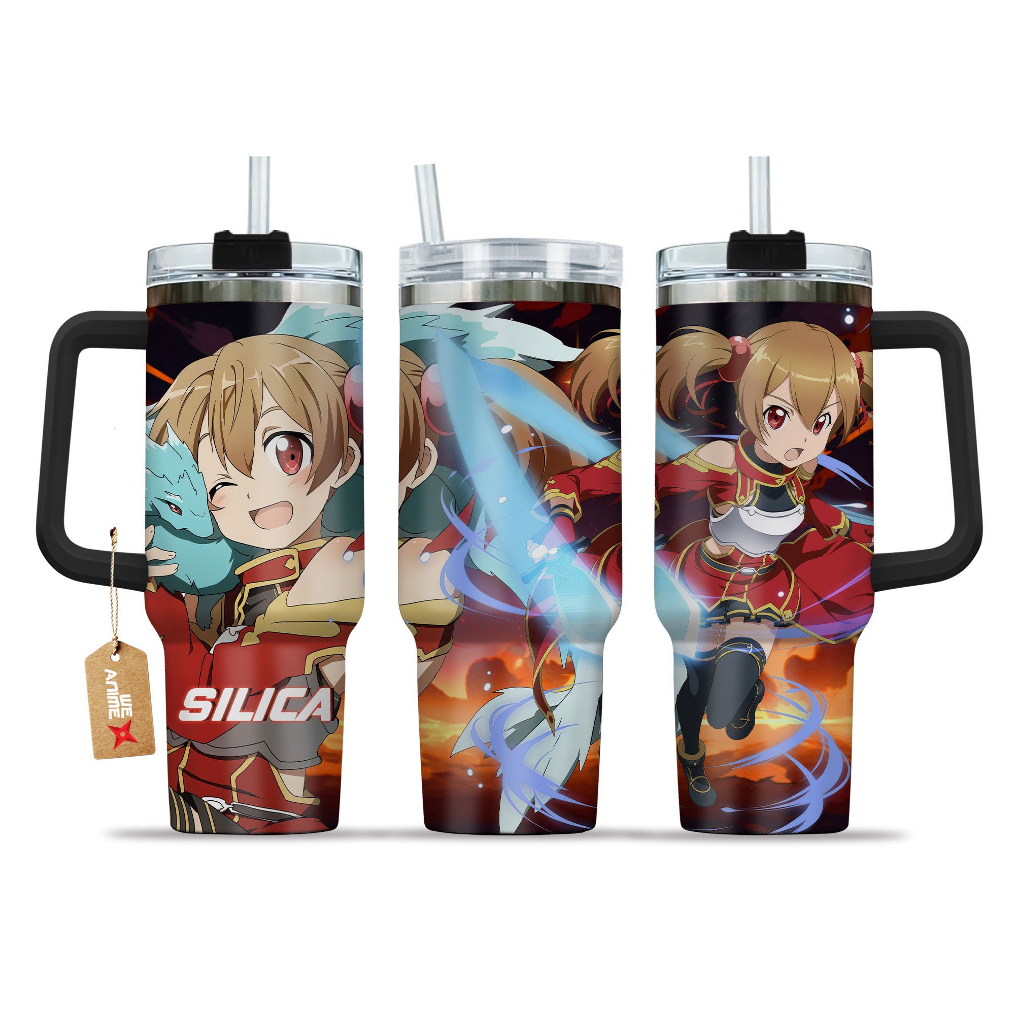 Keiko Ayano (Silica) Sword Art Online Anime Custom Stanley Quencher 40oz Stainless Steel Tumbler With Handle