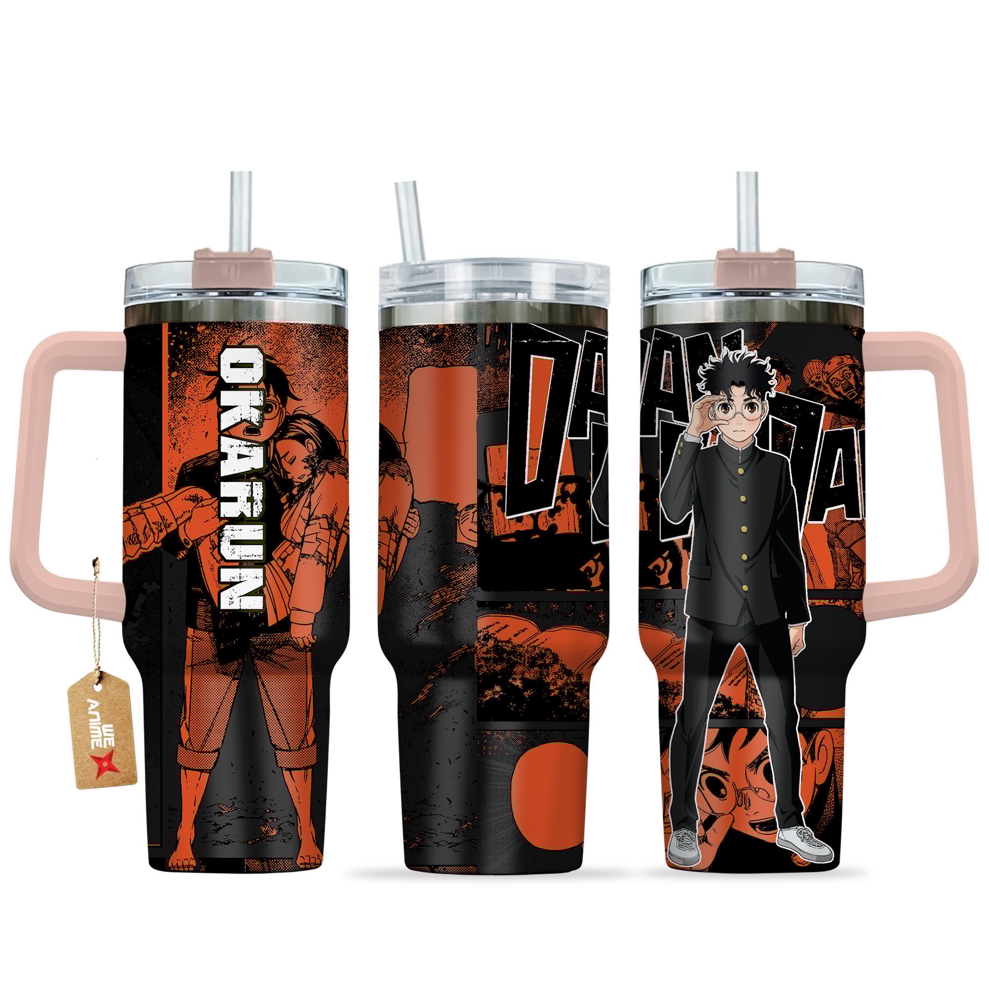 Ken Takakura Dandadan Anime Custom Stanley Quencher 40oz Stainless Steel Tumbler With Handle