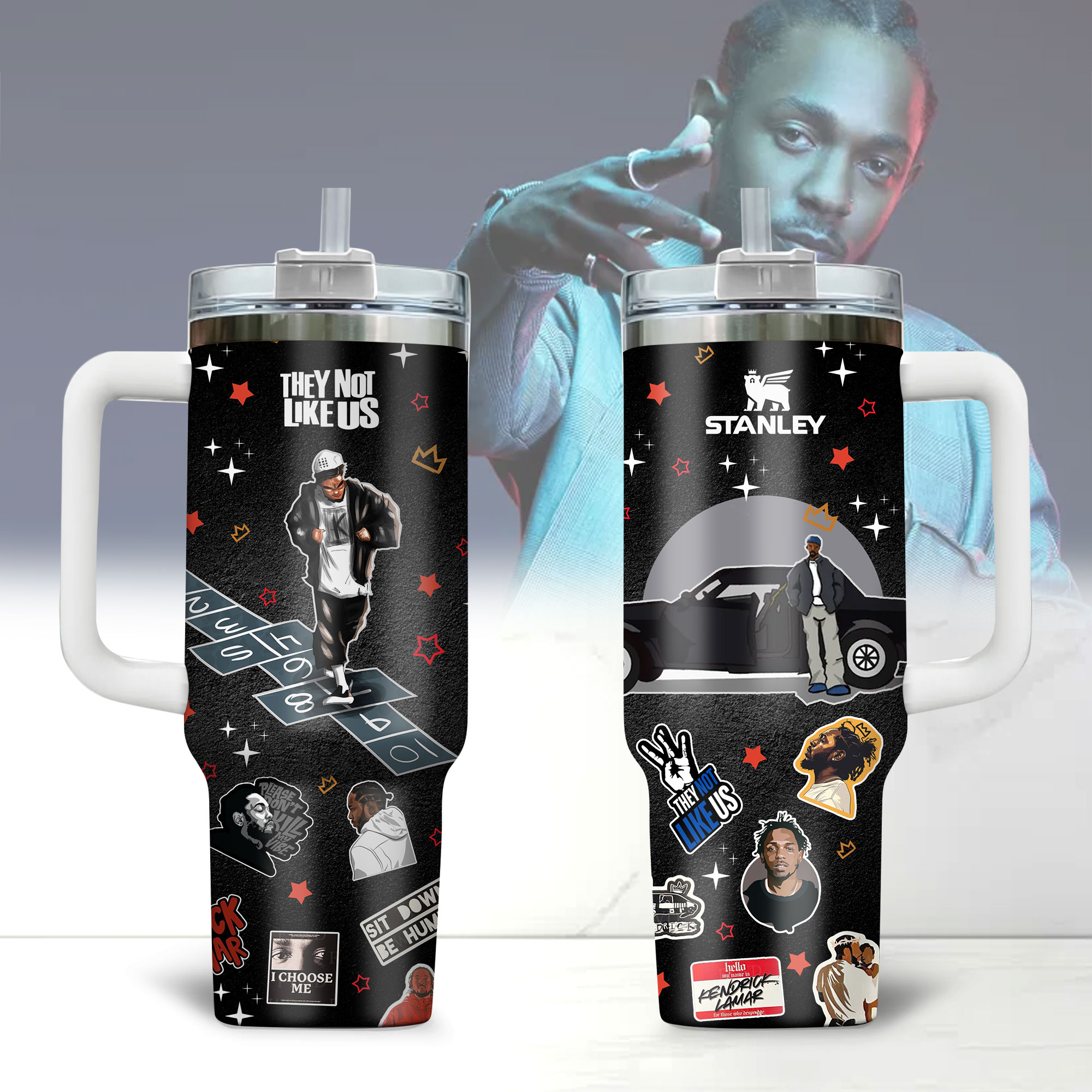 Kendrick Lamar Music Custom Stanley Quencher 40oz Stainless Steel Tumbler With Handle