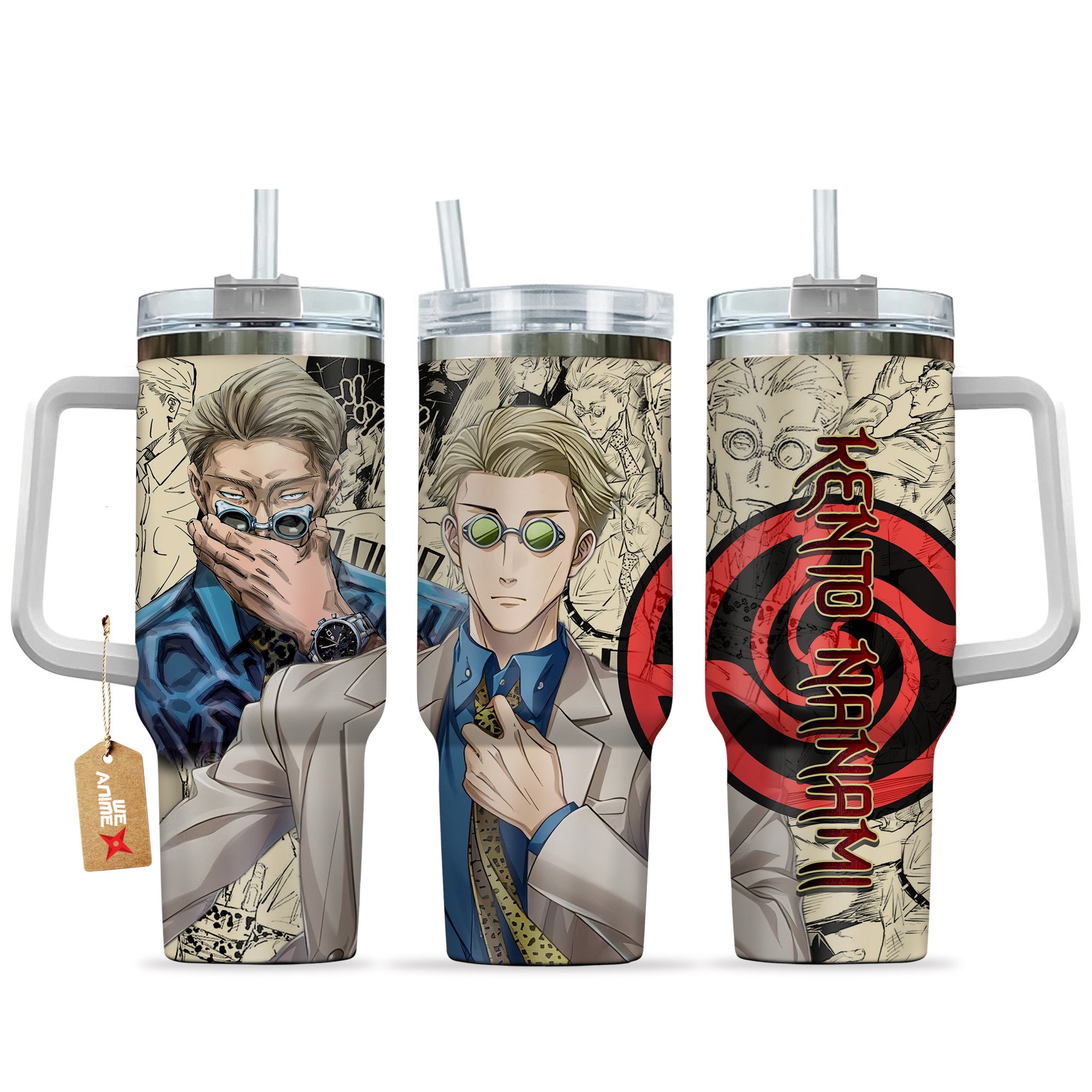 Kento Nanami Jujutsu Kaisen Anime Custom Stanley Quencher 40oz Stainless Steel Tumbler With Handle