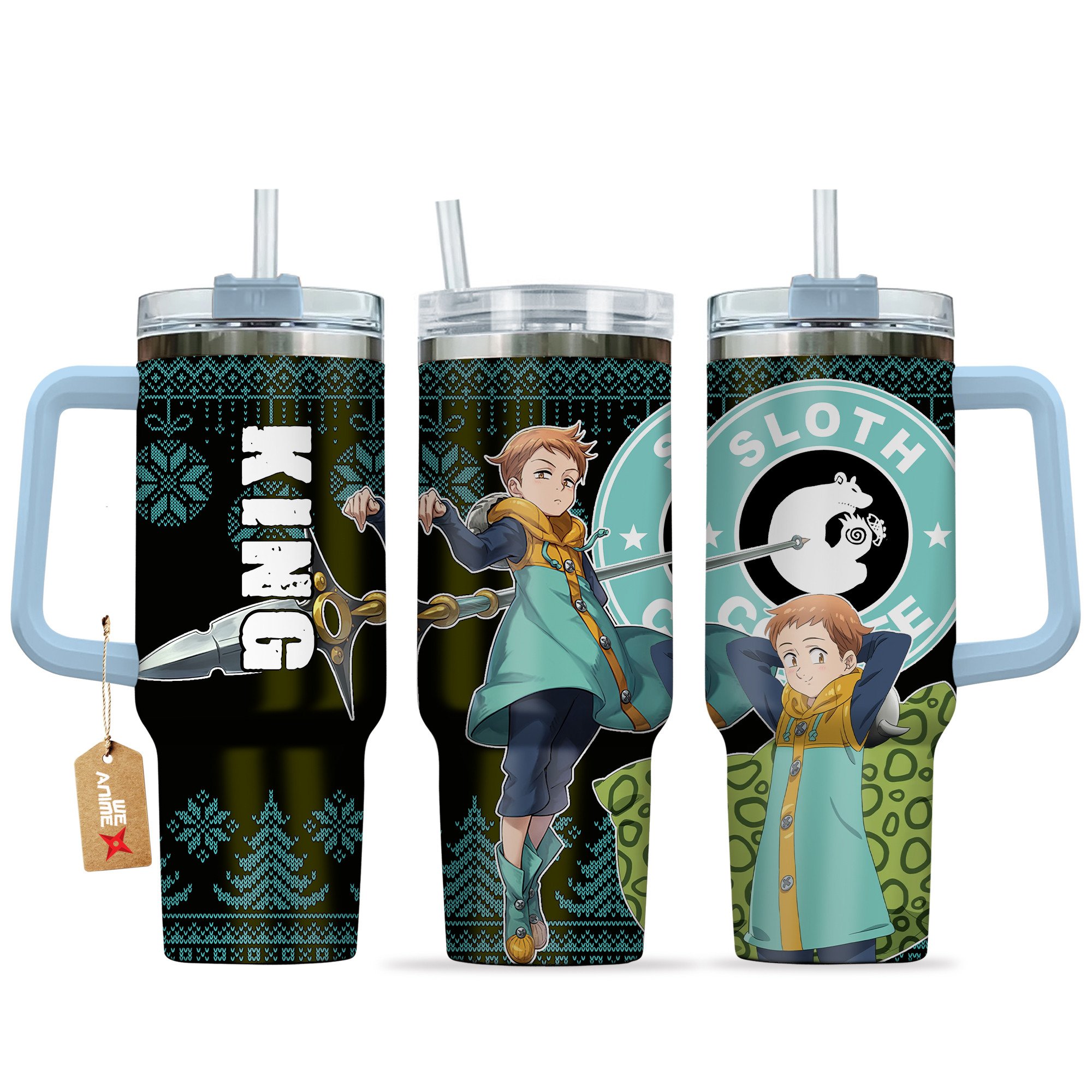 King The Seven Deadly Sins Anime Custom Stanley Quencher 40oz Stainless Steel Tumbler With Handle