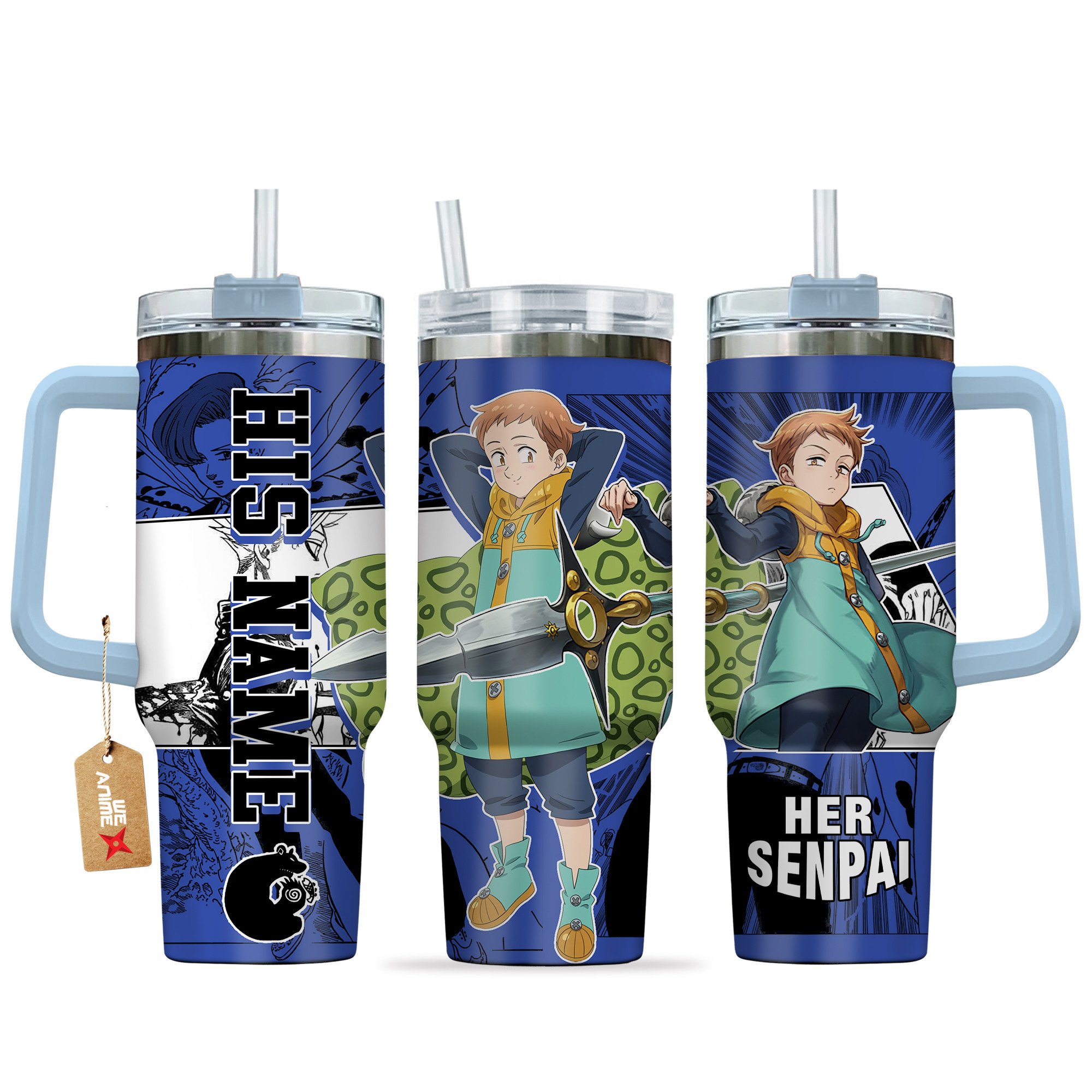 King The Seven Deadly Sins Anime Custom Stanley Quencher 40oz Stainless Steel Tumbler With Handle