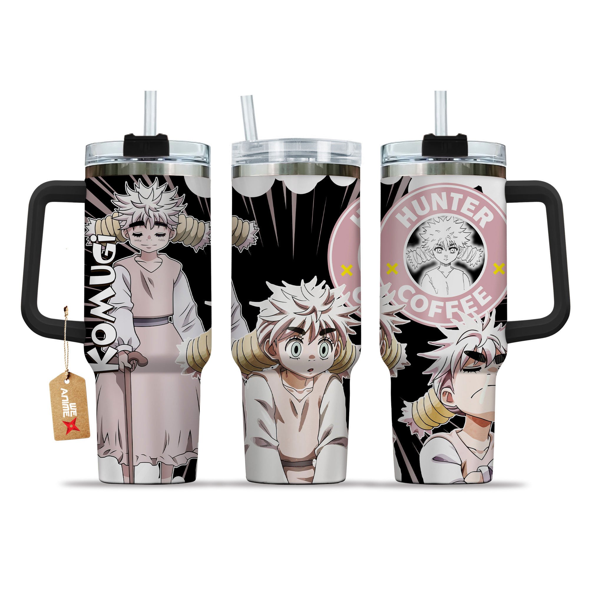 Komugi Hunter x Hunter Anime Custom Stanley Quencher 40oz Stainless Steel Tumbler With Handle