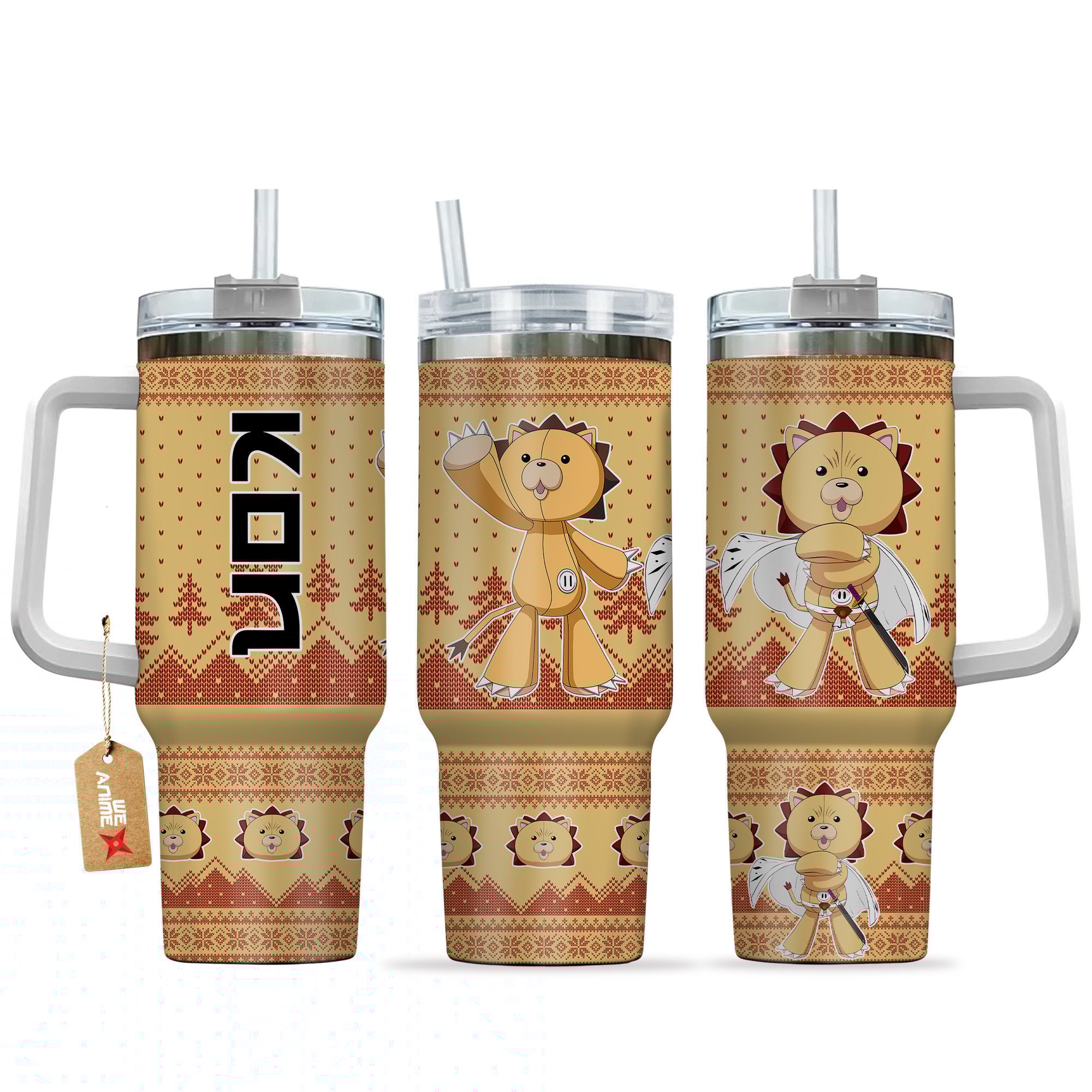 Kon Bleach Anime Custom Stanley Quencher 40oz Stainless Steel Tumbler With Handle