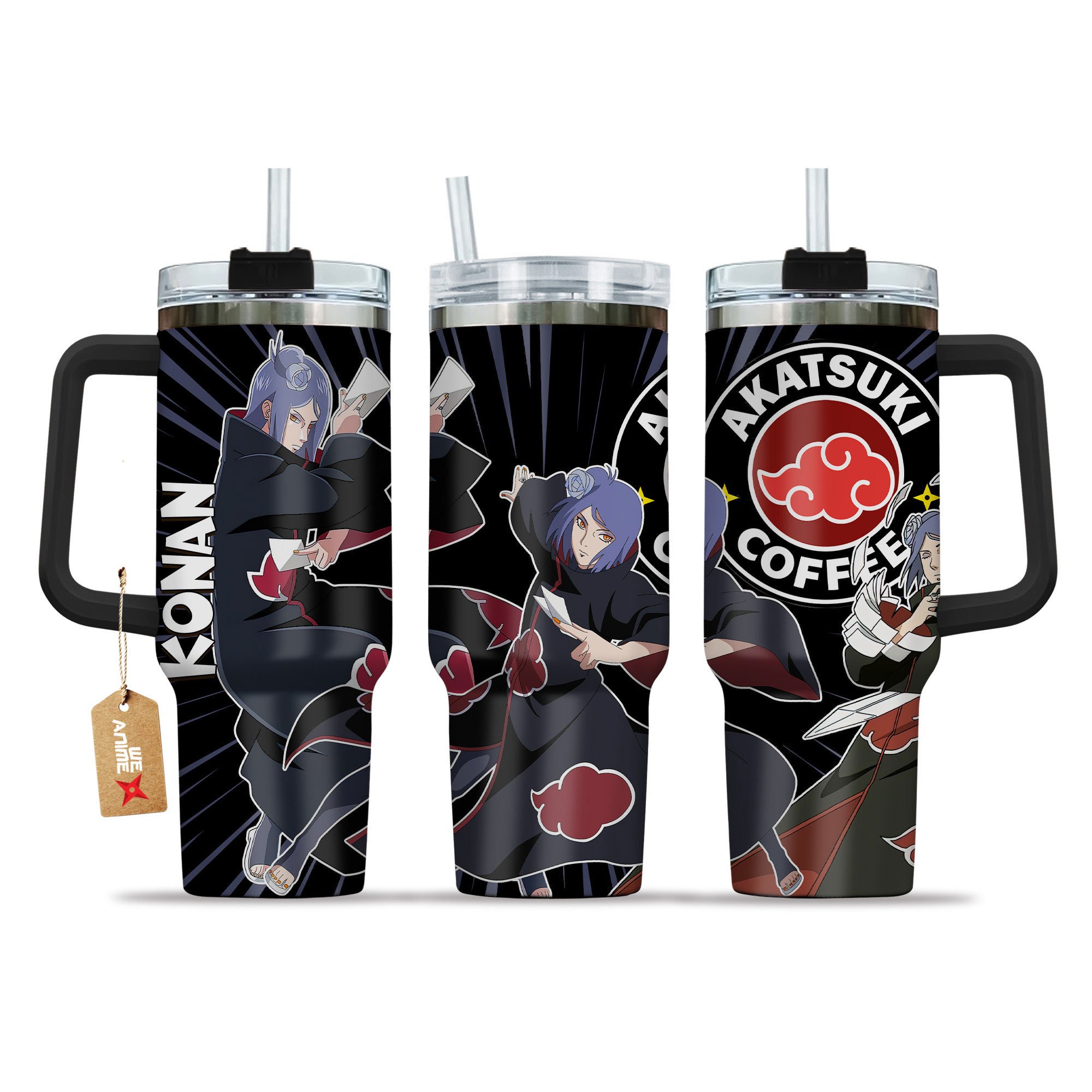 Konan Naruto Anime Custom Stanley Quencher 40oz Stainless Steel Tumbler With Handle