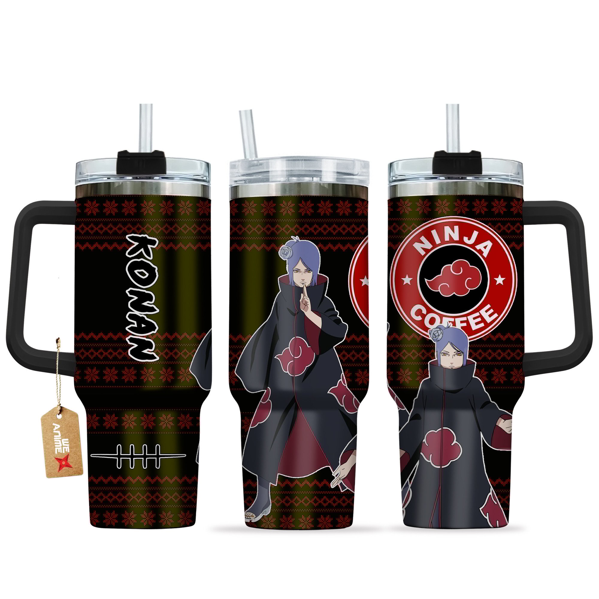 Konan Naruto Anime Custom Stanley Quencher 40oz Stainless Steel Tumbler With Handle