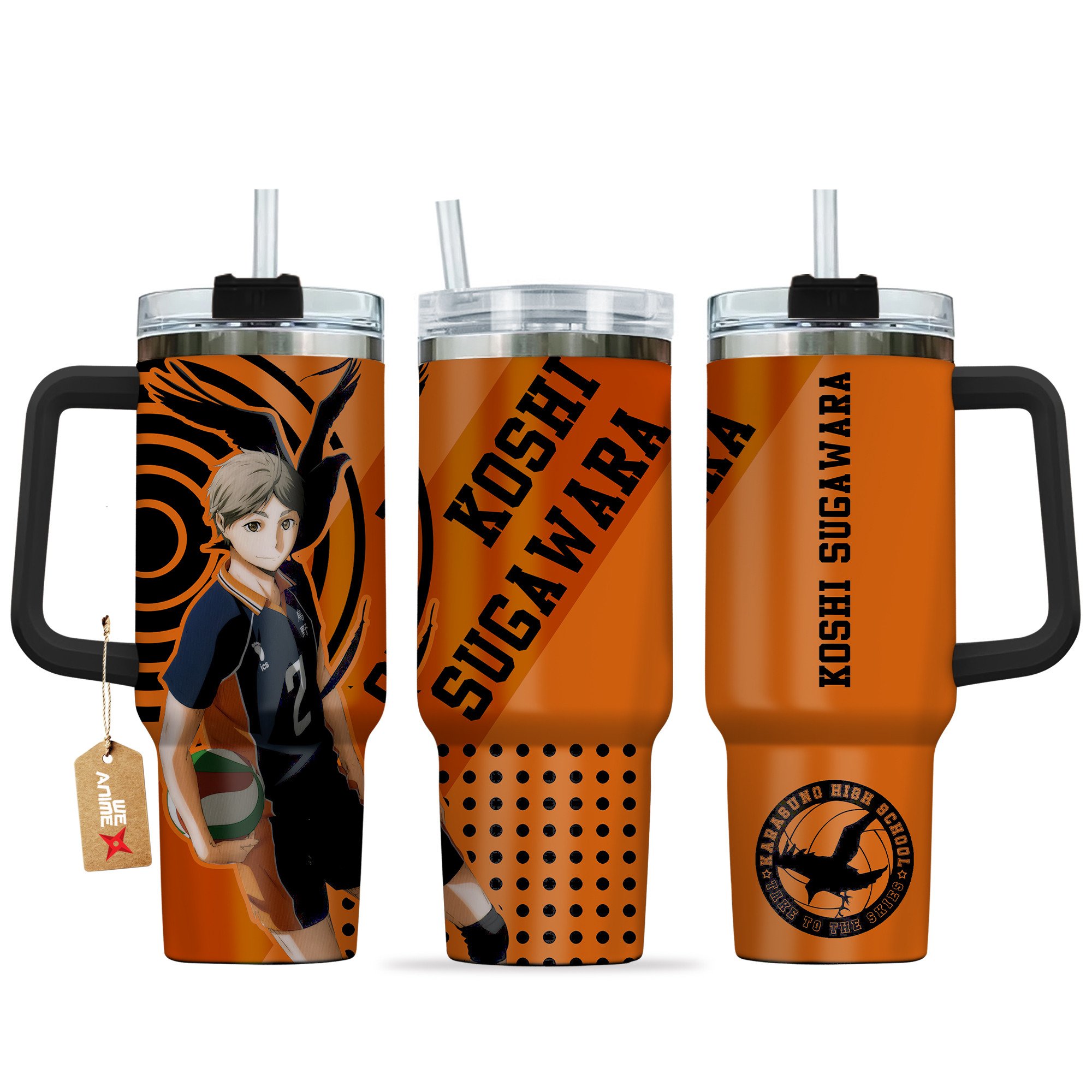 Koshi Sugawara Haikyu!! Anime Custom Stanley Quencher 40oz Stainless Steel Tumbler With Handle