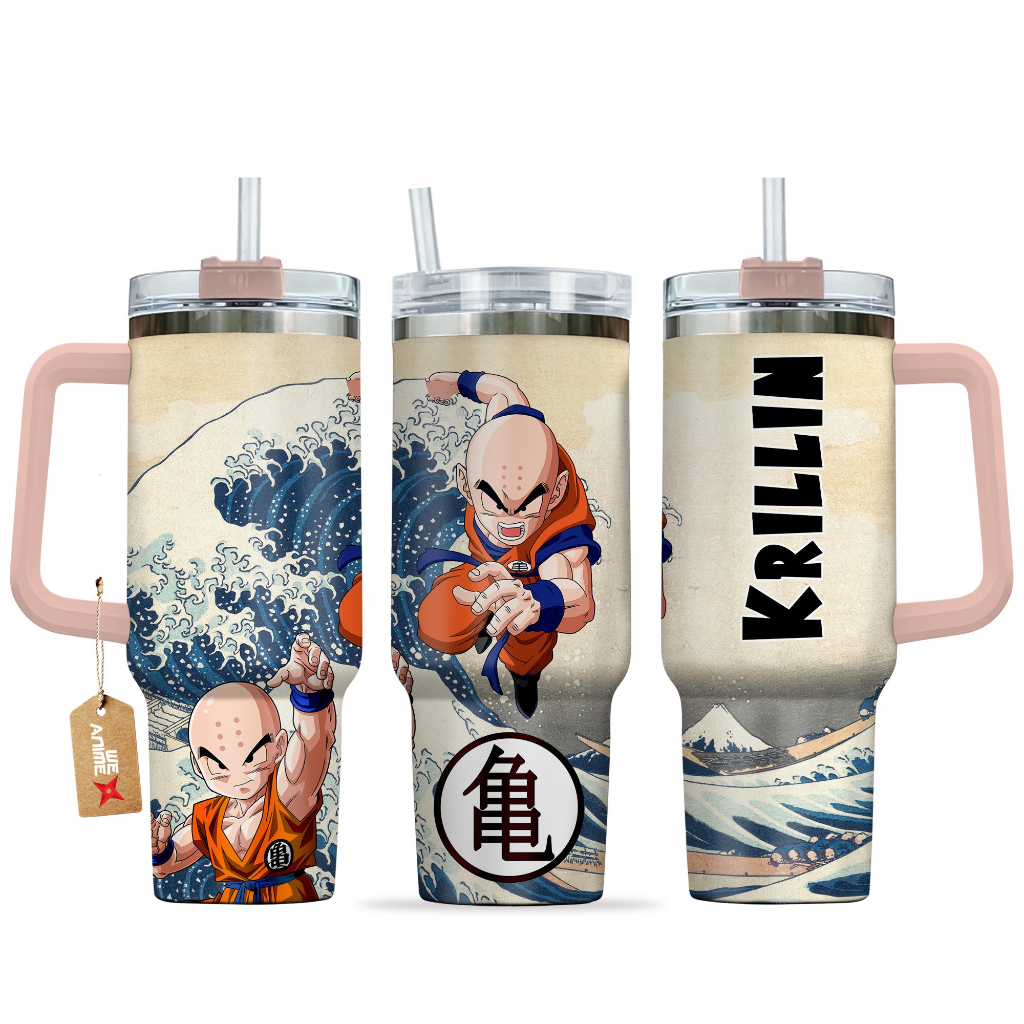Krillin Dragon Ball Anime Custom Stanley Quencher 40oz Stainless Steel Tumbler With Handle