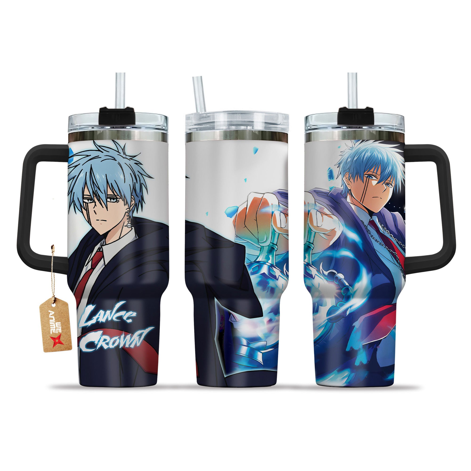Lance Crown Mashle Anime Custom Stanley Quencher 40oz Stainless Steel Tumbler With Handle