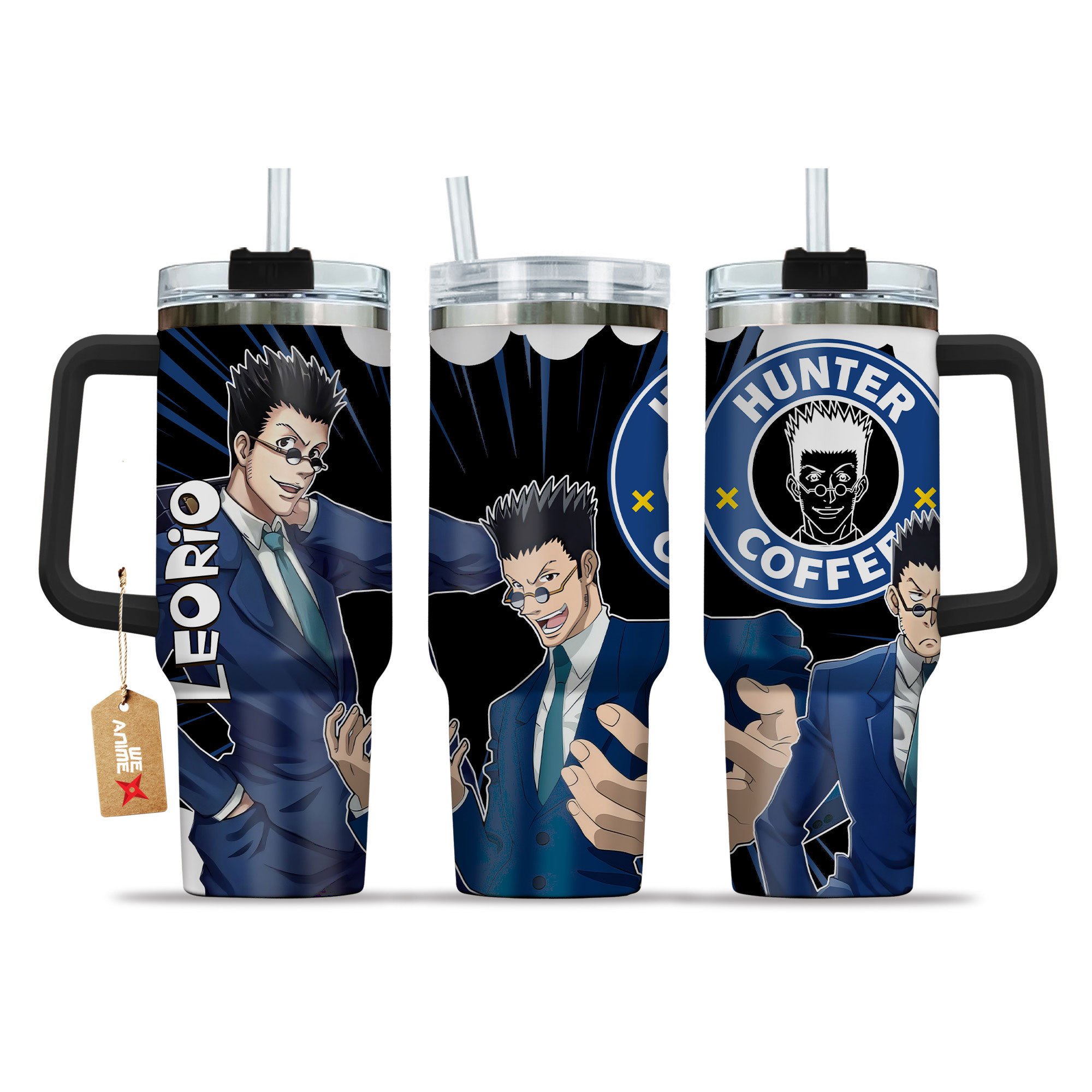 Leorio Paladiknight Hunter x Hunter Anime Custom Stanley Quencher 40oz Stainless Steel Tumbler With Handle