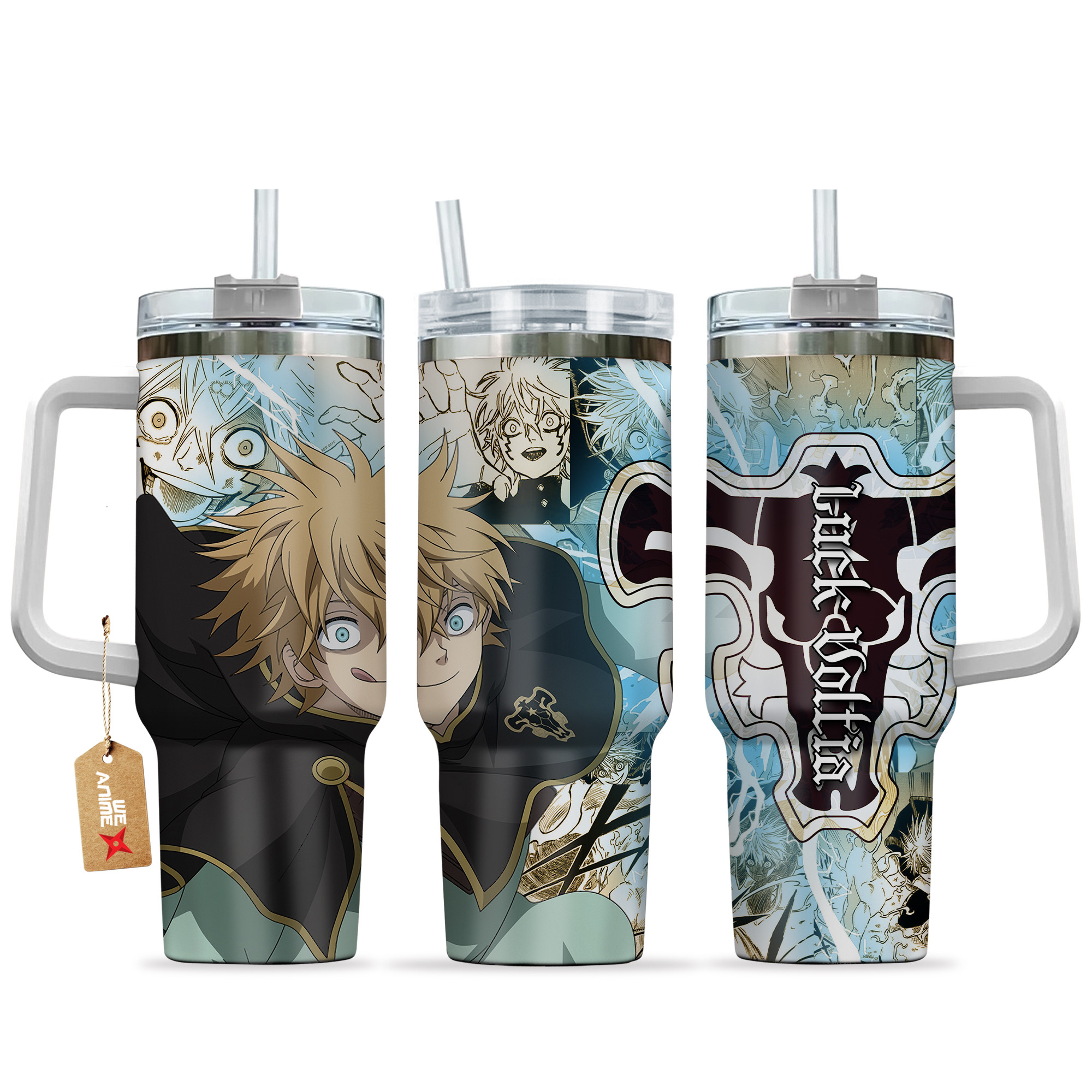 Luck Voltia Black Clover Anime Custom Stanley Quencher 40oz Stainless Steel Tumbler With Handle