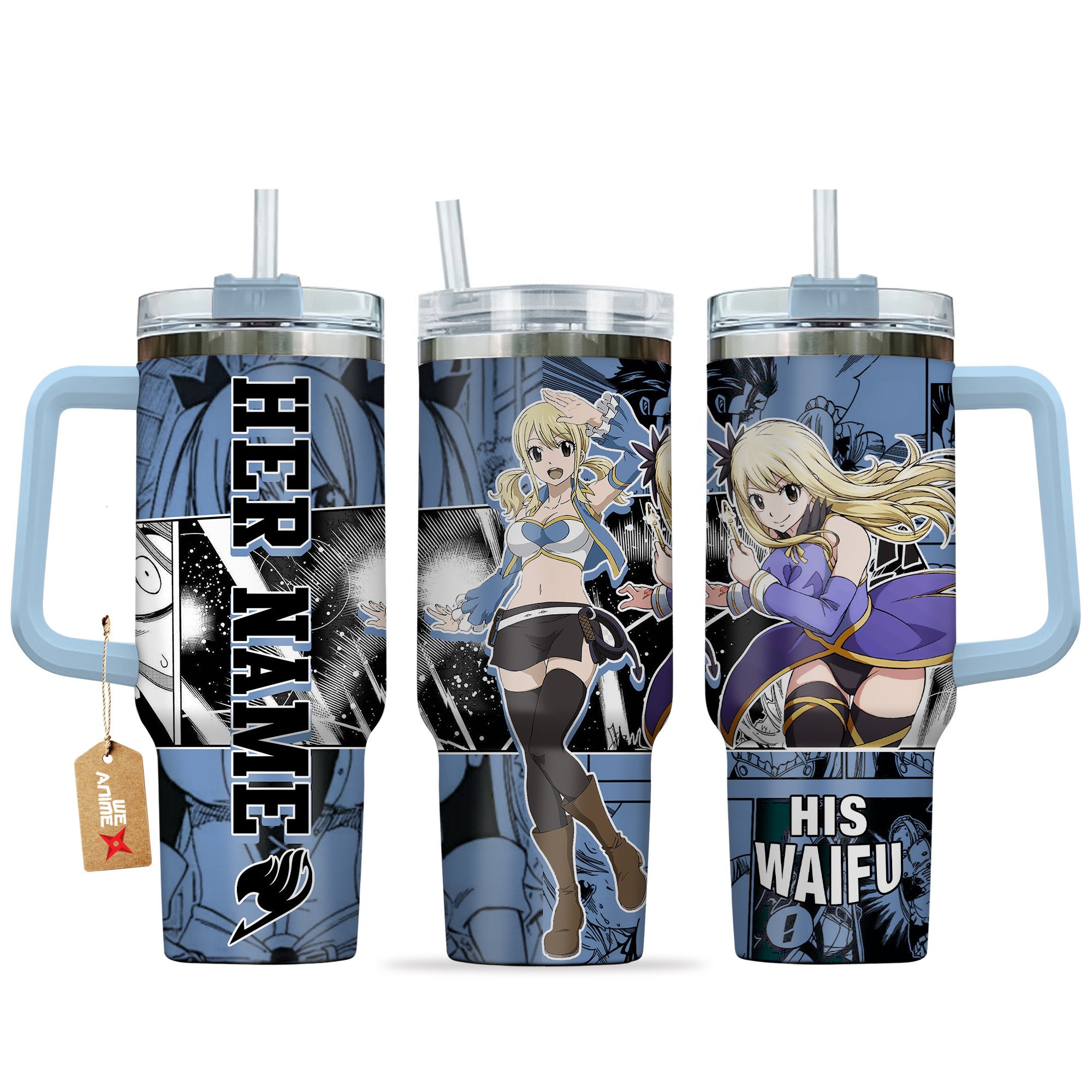 Lucy Heartfilia Fairy Tail Anime Valentine Custom Stanley Quencher 40oz Stainless Steel Tumbler With Handle
