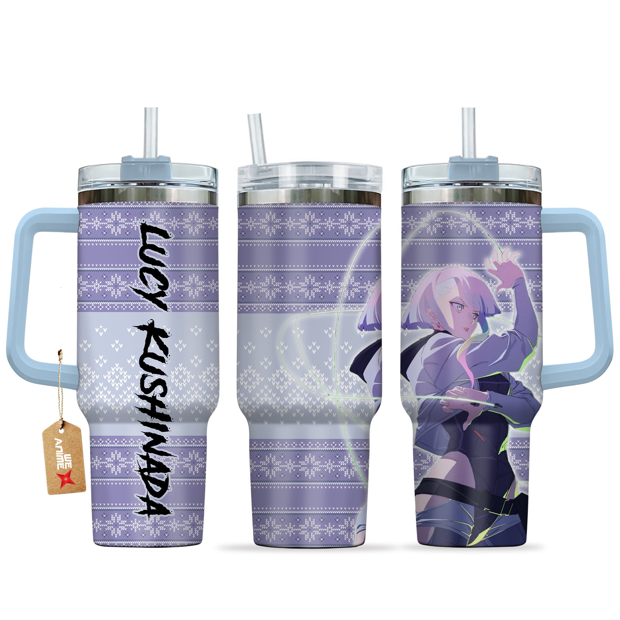 Lucyna Kushinada Cyberpunk Anime Custom Stanley Quencher 40oz Stainless Steel Tumbler With Handle