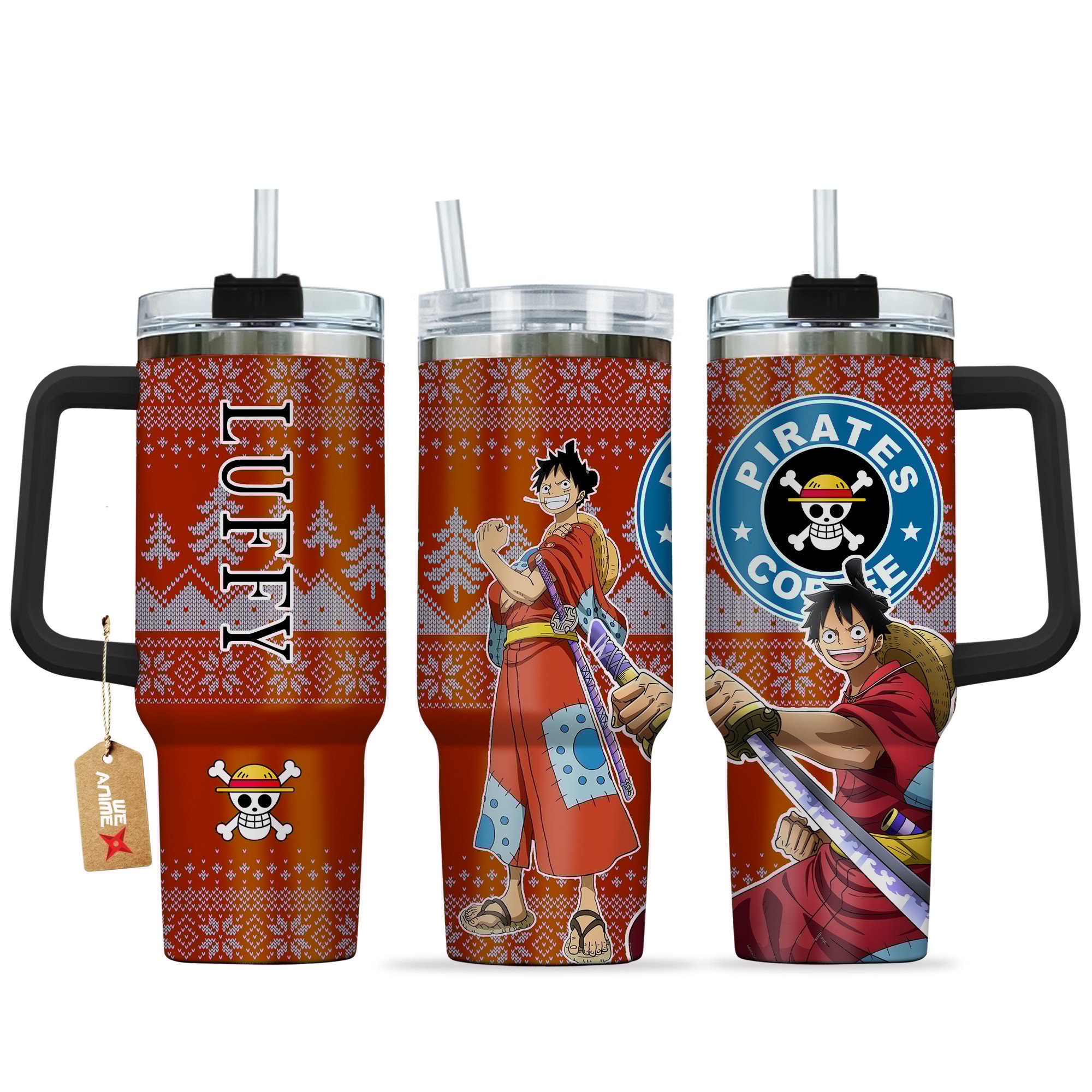 Luffy Wano Arc One Piece Anime Custom Stanley Quencher 40oz Stainless Steel Tumbler With Handle