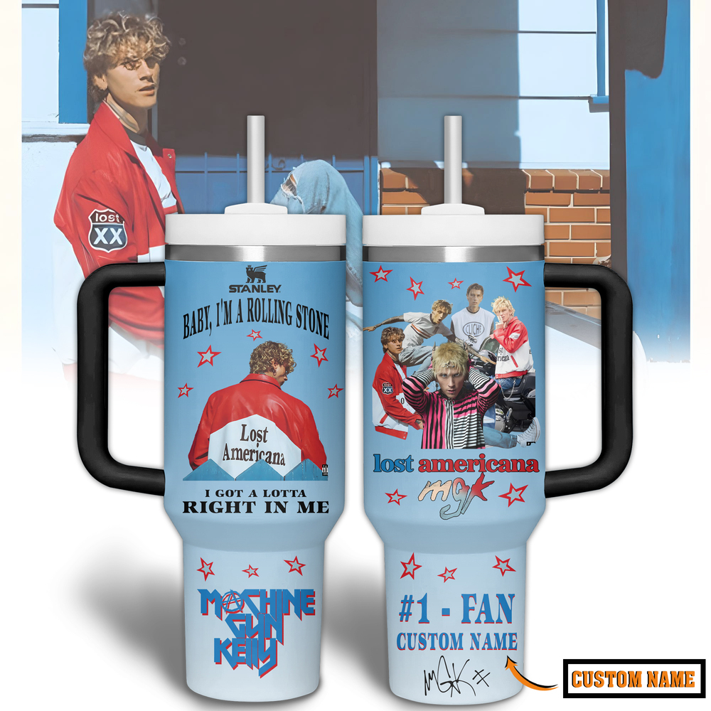 Machine Gun Kelly Music Custom Stanley Quencher 40oz Stainless Steel Tumbler With Handle