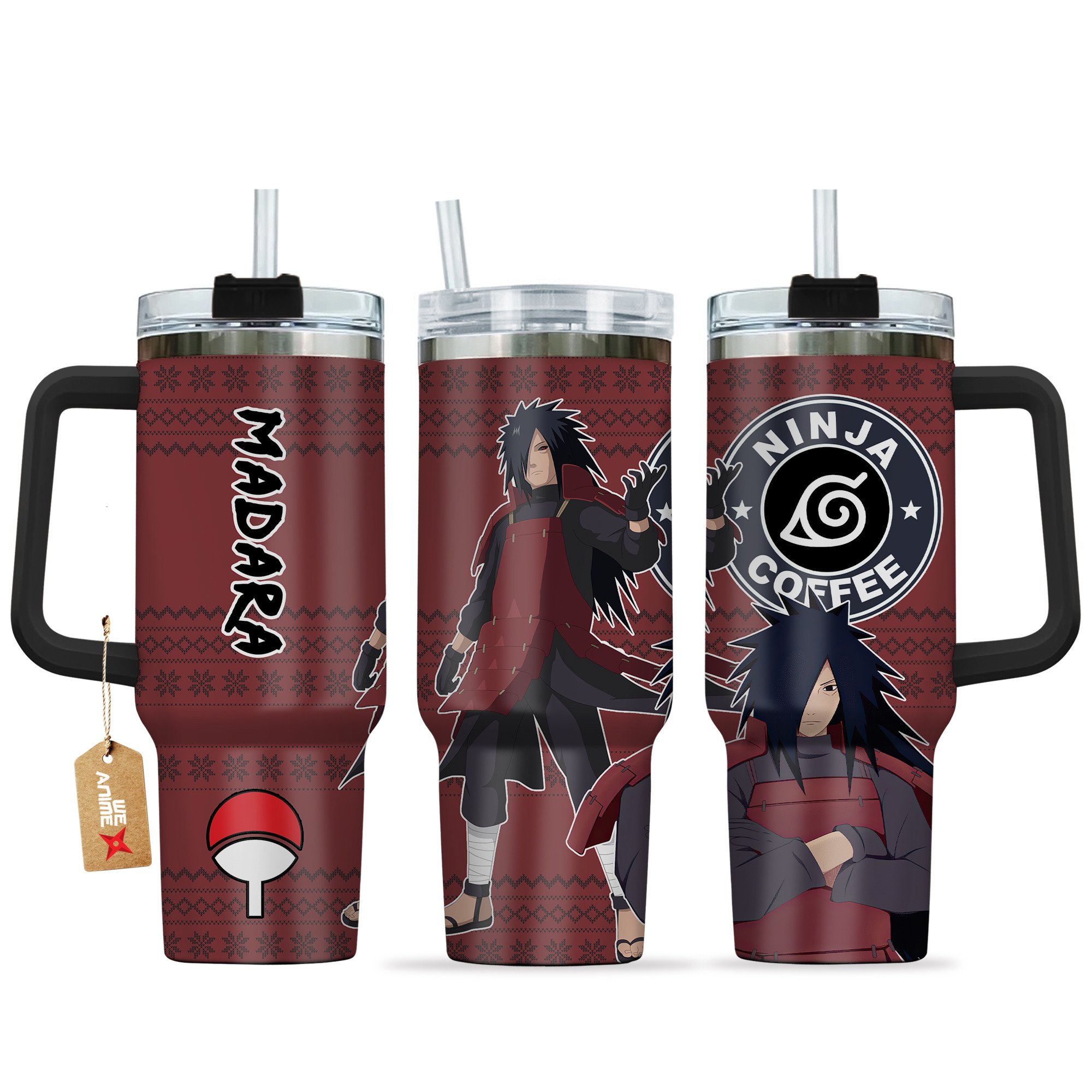 Madara Naruto Anime Custom Stanley Quencher 40oz Stainless Steel Tumbler With Handle