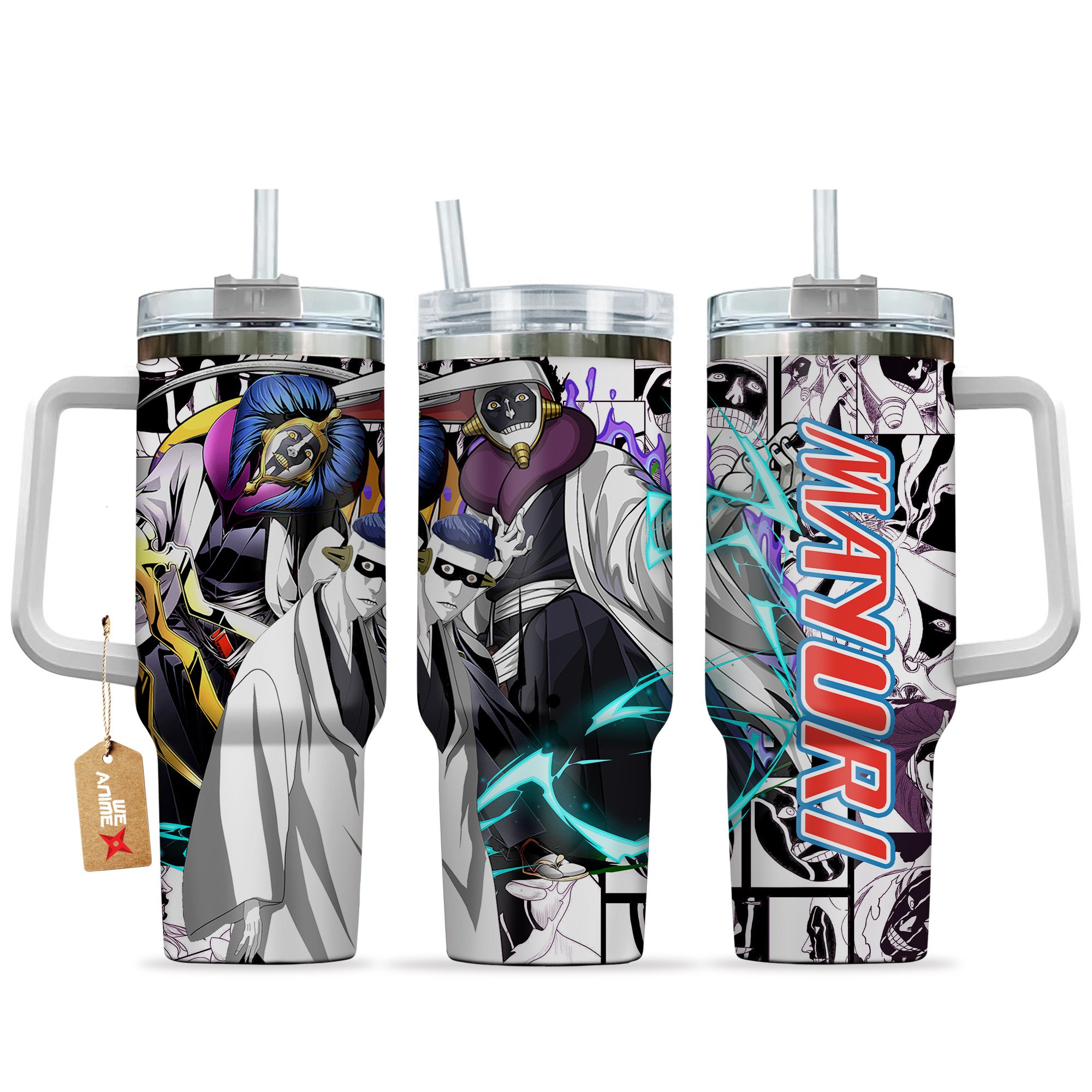 Mayuri Kurotsuchi Bleach Anime Custom Stanley Quencher 40oz Stainless Steel Tumbler With Handle