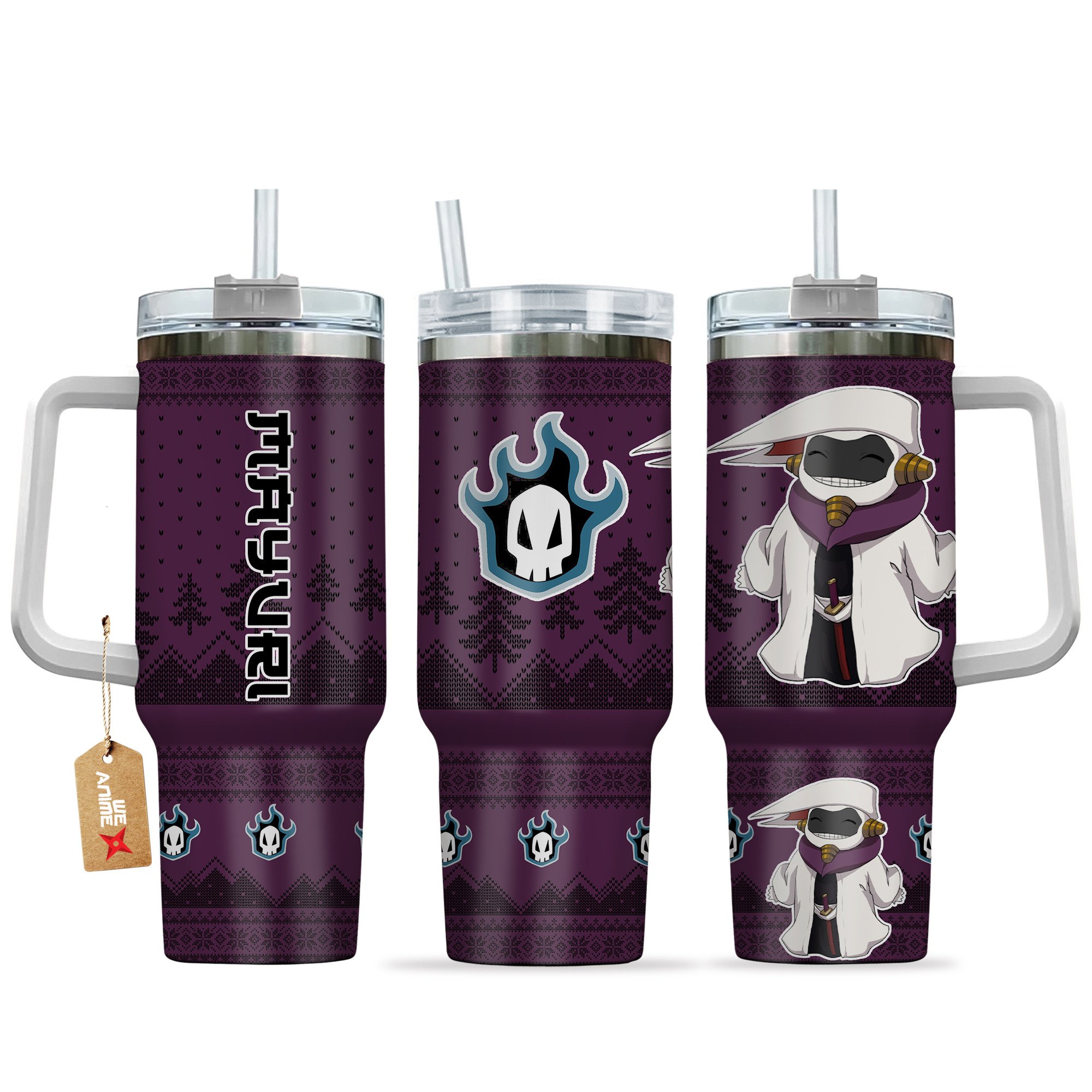 Mayuri Kurotsuchi Bleach Anime Custom Stanley Quencher 40oz Stainless Steel Tumbler With Handle