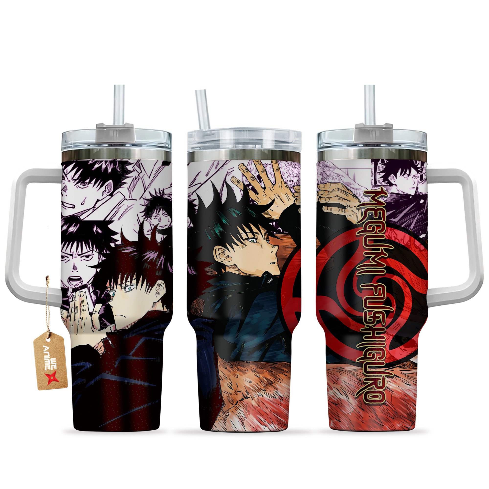 Megumi Fushiguro Jujutsu Kaisen Anime Custom Stanley Quencher 40oz Stainless Steel Tumbler With Handle