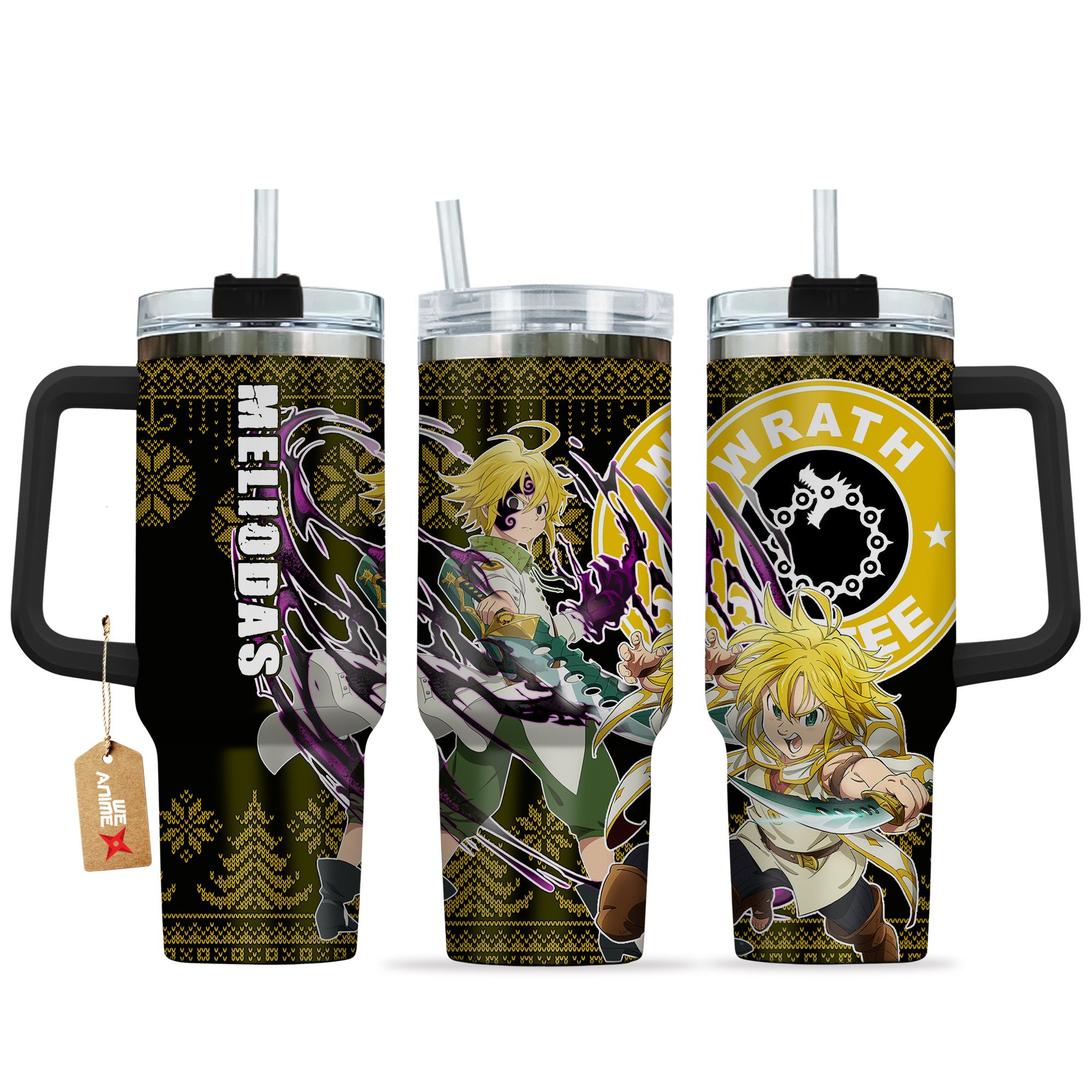 Meliodas The Seven Deadly Sins Anime Custom Stanley Quencher 40oz Stainless Steel Tumbler With Handle