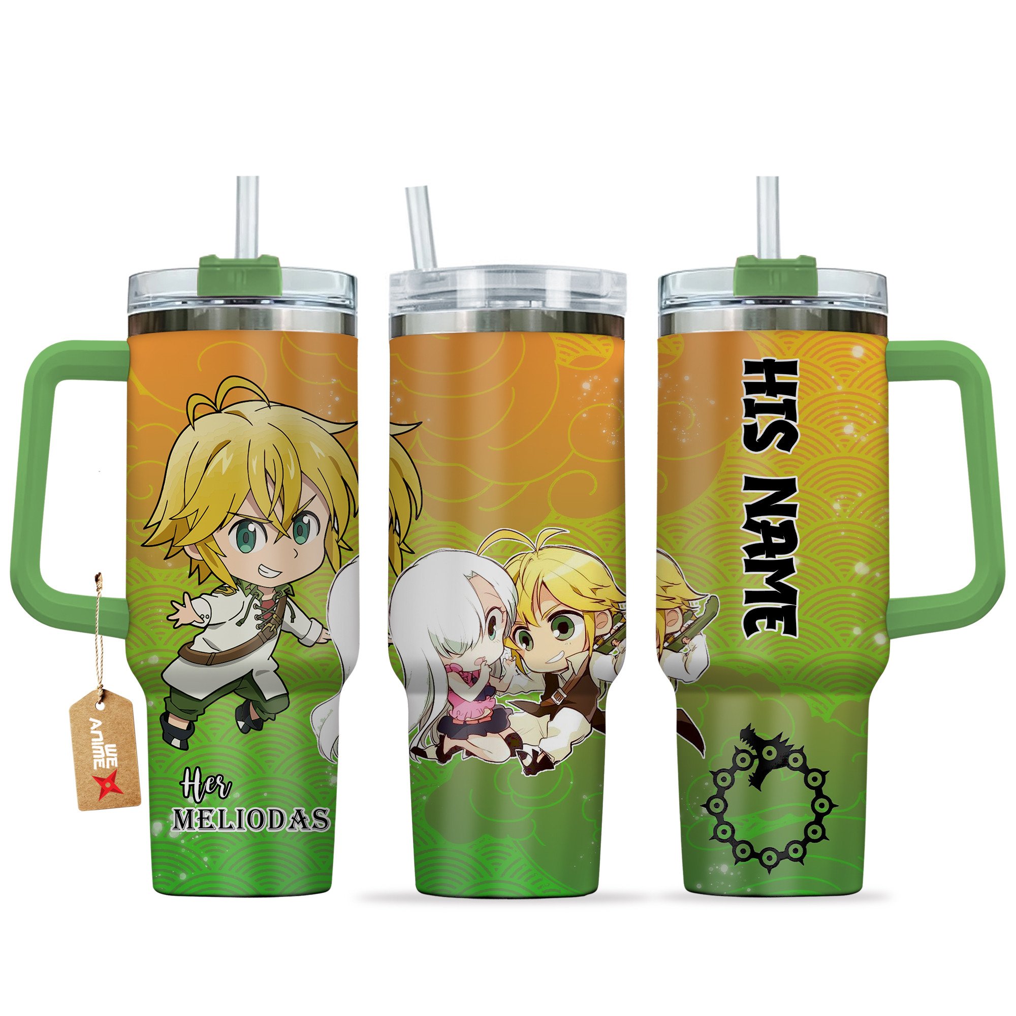 Meliodas The Seven Deadly Sins Anime Valentine Custom Stanley Quencher 40oz Stainless Steel Tumbler With Handle