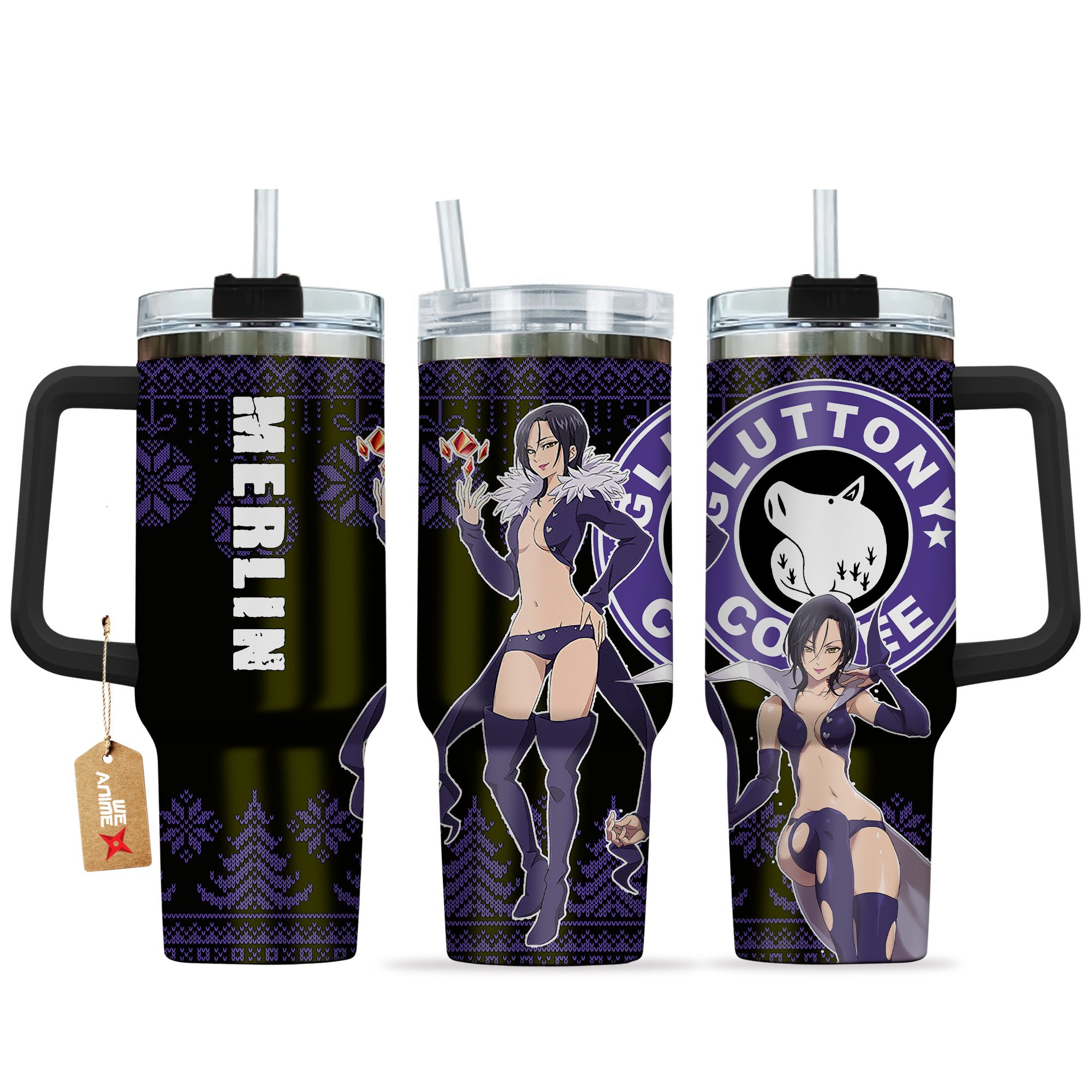 Merlin Nanatsu No Taizai Anime Custom Stanley Quencher 40oz Stainless Steel Tumbler With Handle