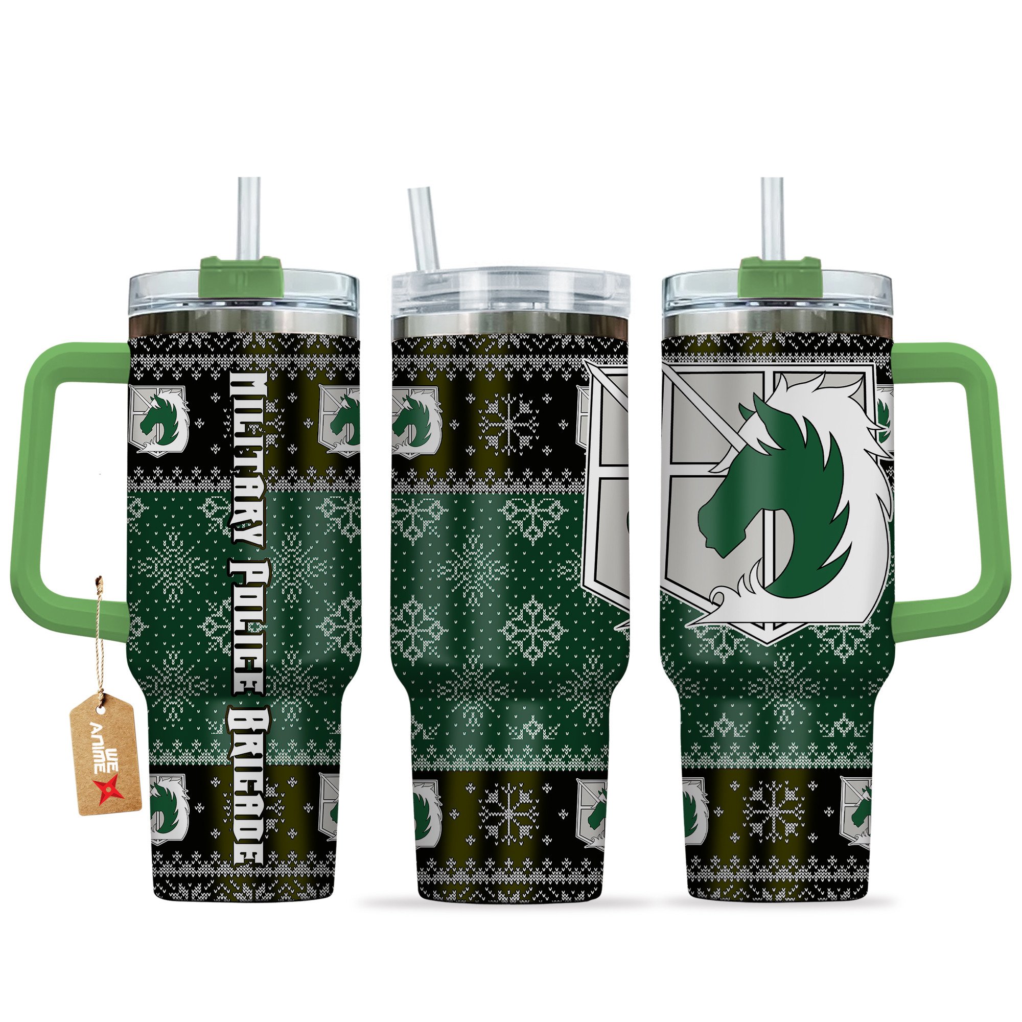 Military Police Brigade Attack on Titan Anime Custom Stanley Quencher 40oz Stainless Steel Tumbler With Handle