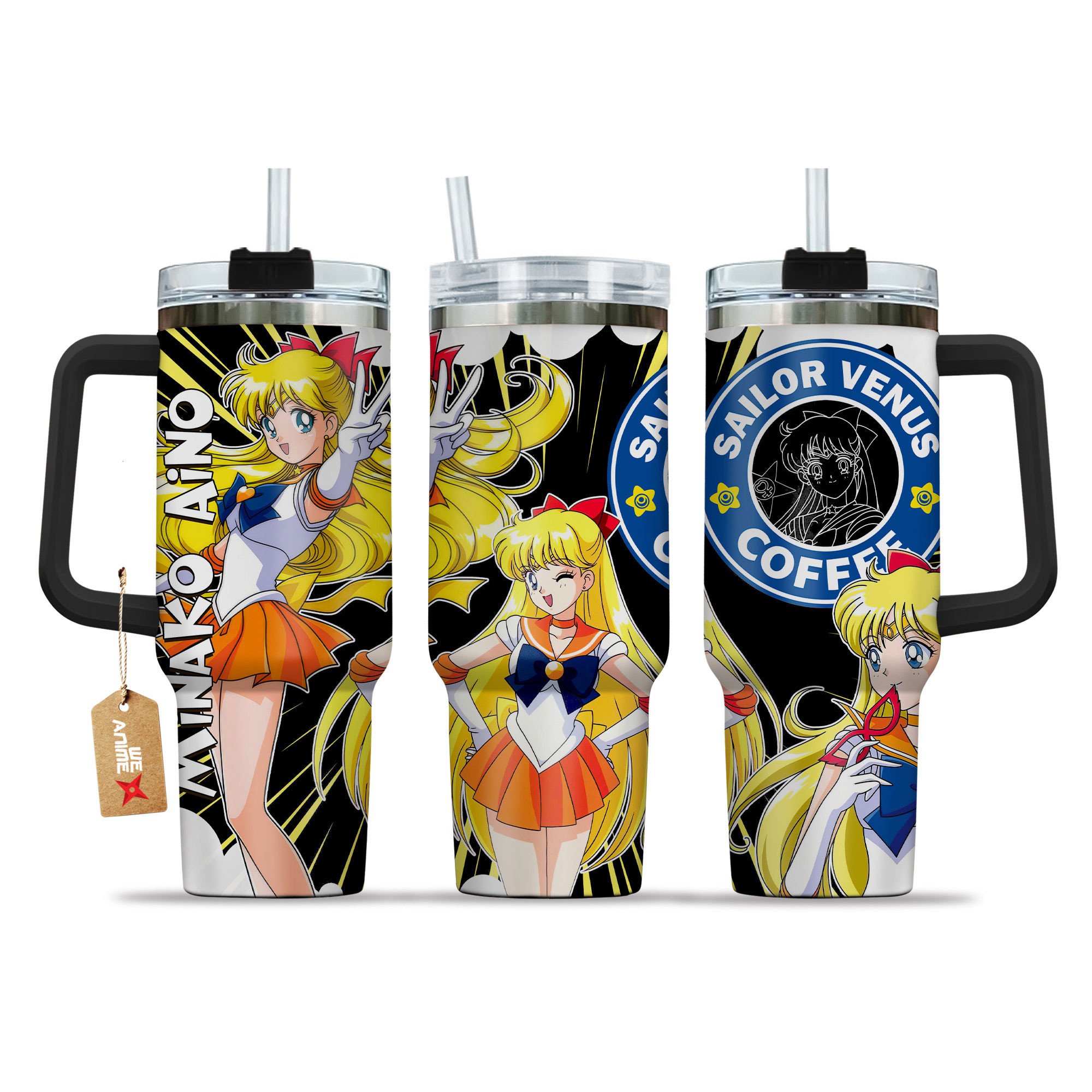 Minako Aino Sailor Moon Anime Custom Stanley Quencher 40oz Stainless Steel Tumbler With Handle