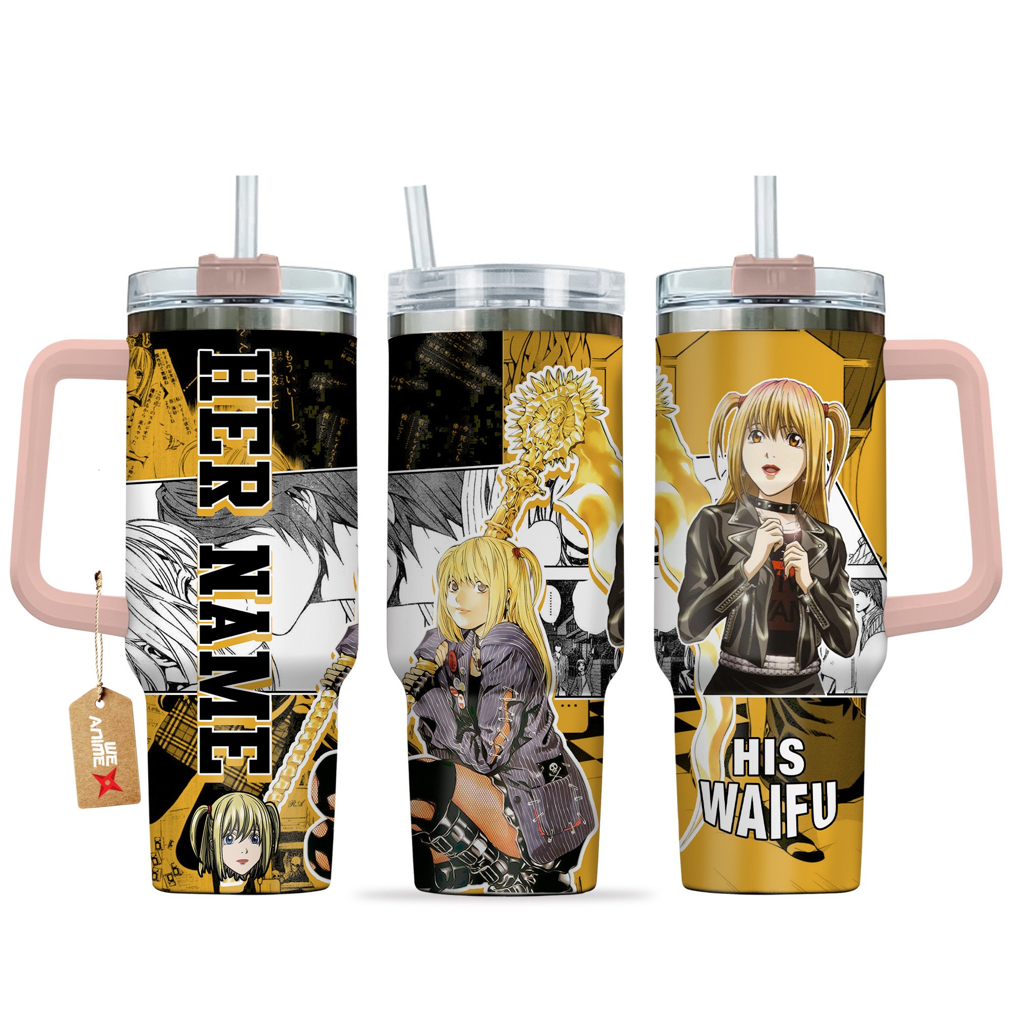 Misa Amane Death Note Anime Custom Stanley Quencher 40oz Stainless Steel Tumbler With Handle