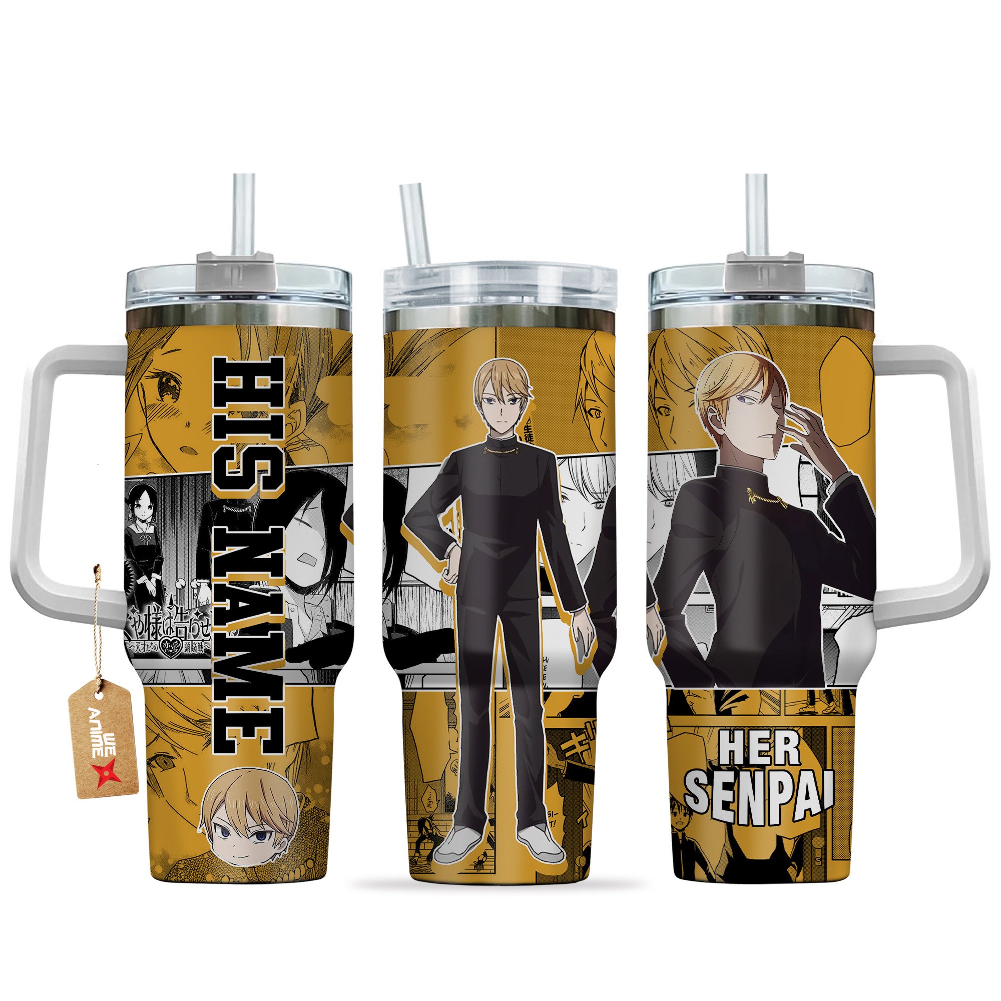 Miyuki Shirogane Kaguya-sama: Love Is War Anime Custom Stanley Quencher 40oz Stainless Steel Tumbler With Handle