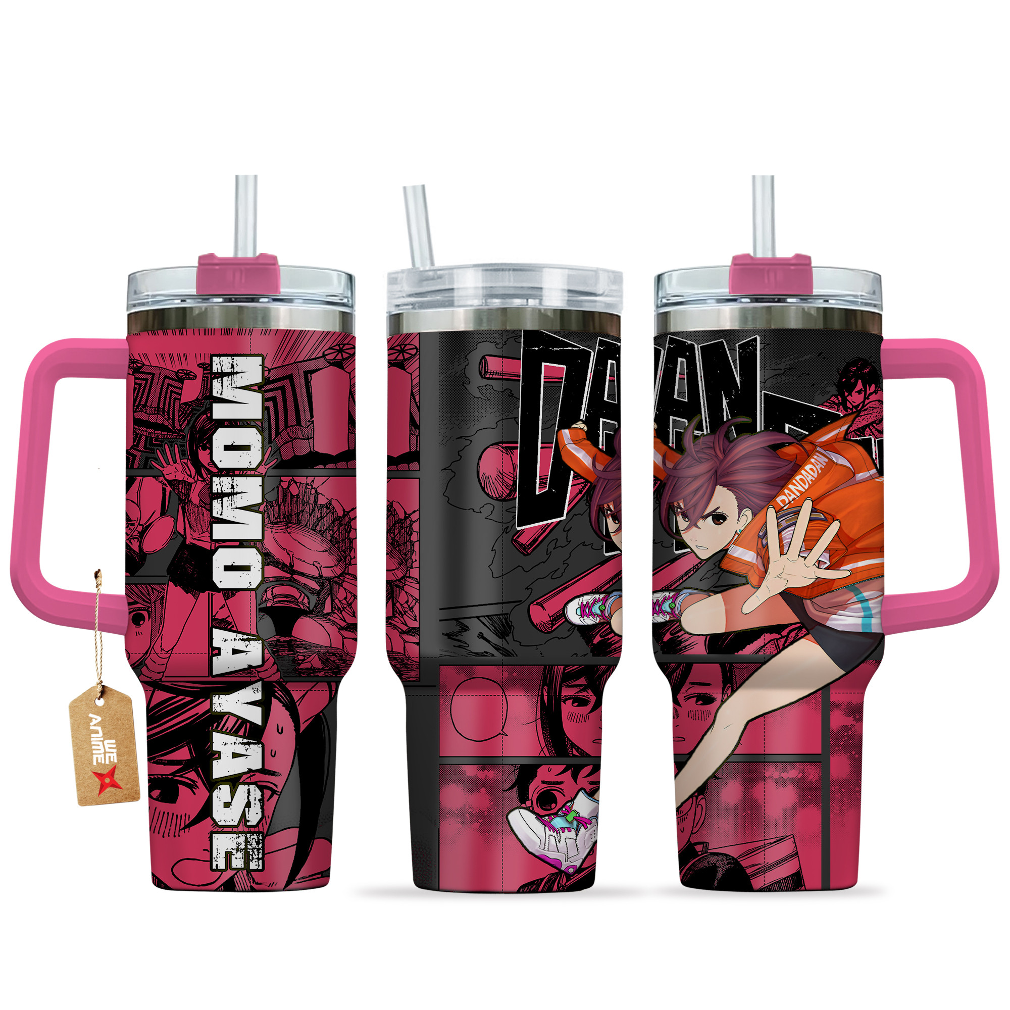 Momo Ayase Dandadan Anime Custom Stanley Quencher 40oz Stainless Steel Tumbler With Handle