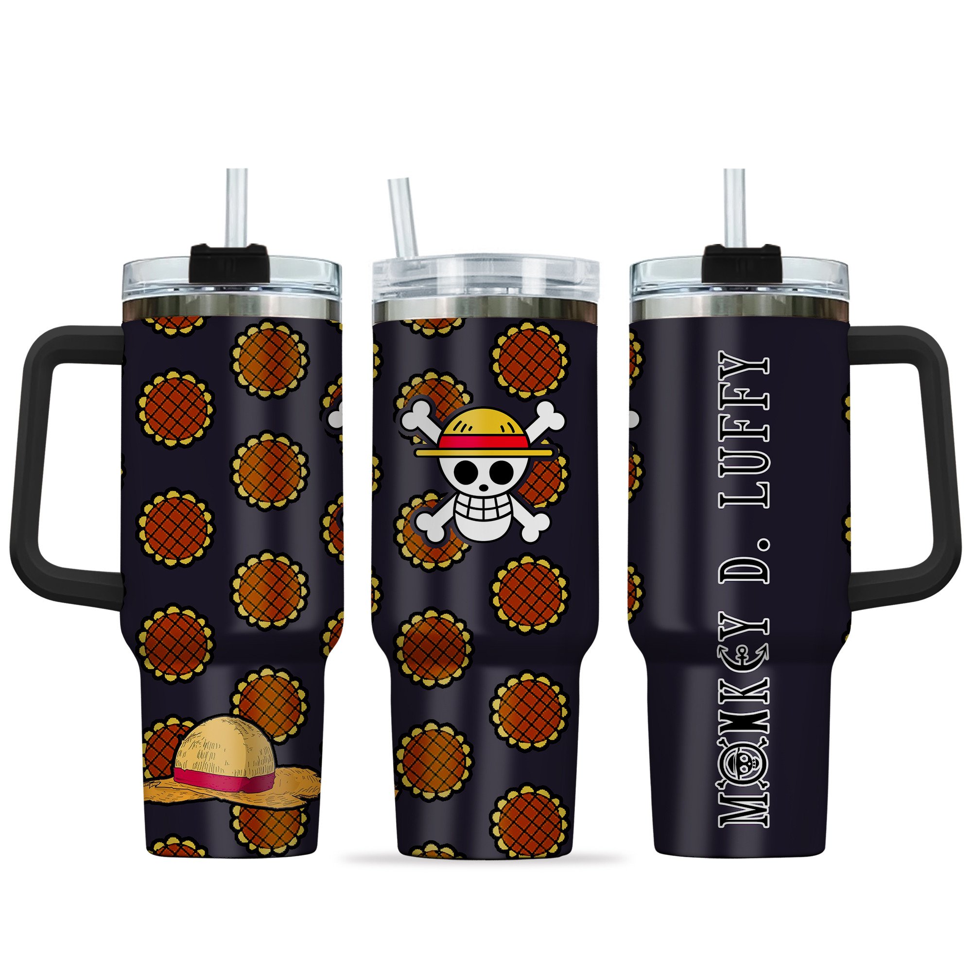 Monkey D. Luffy Dressrosa Arc One Piece Anime Custom Stanley Quencher 40oz Stainless Steel Tumbler With Handle