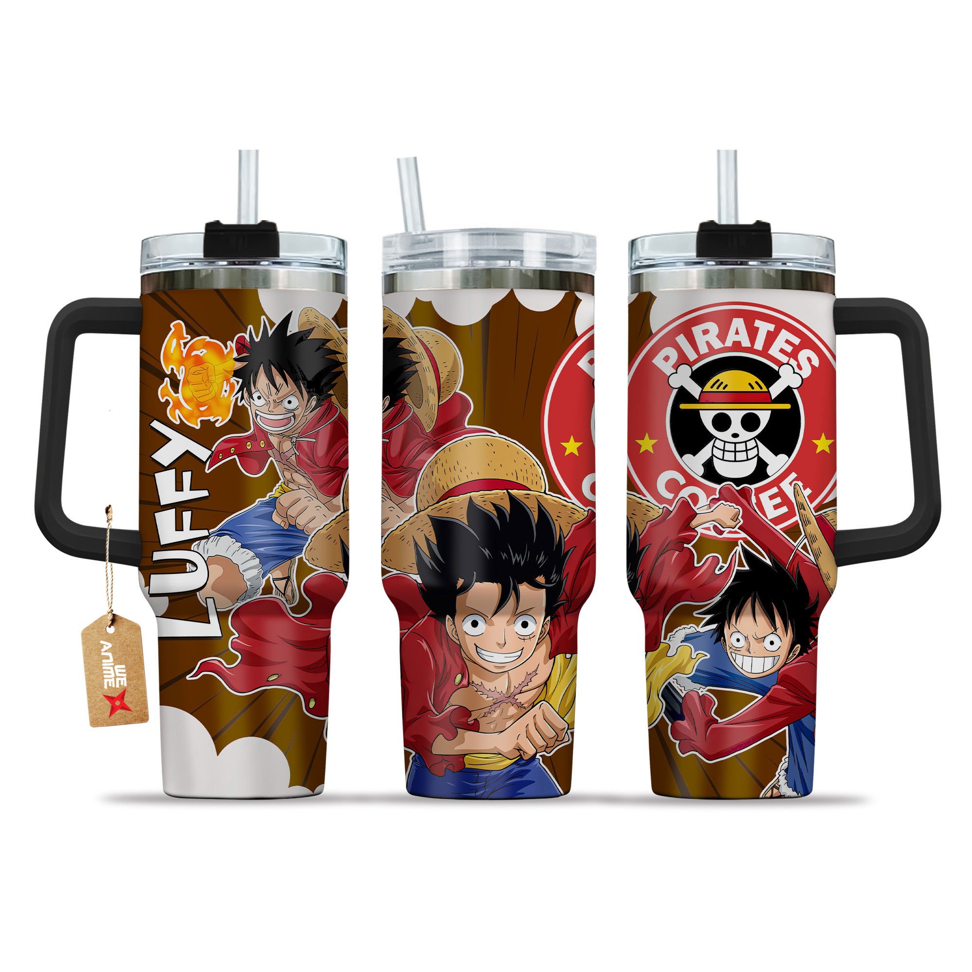 Monkey D. Luffy One Piece Anime Custom Stanley Quencher 40oz Stainless Steel Tumbler With Handle