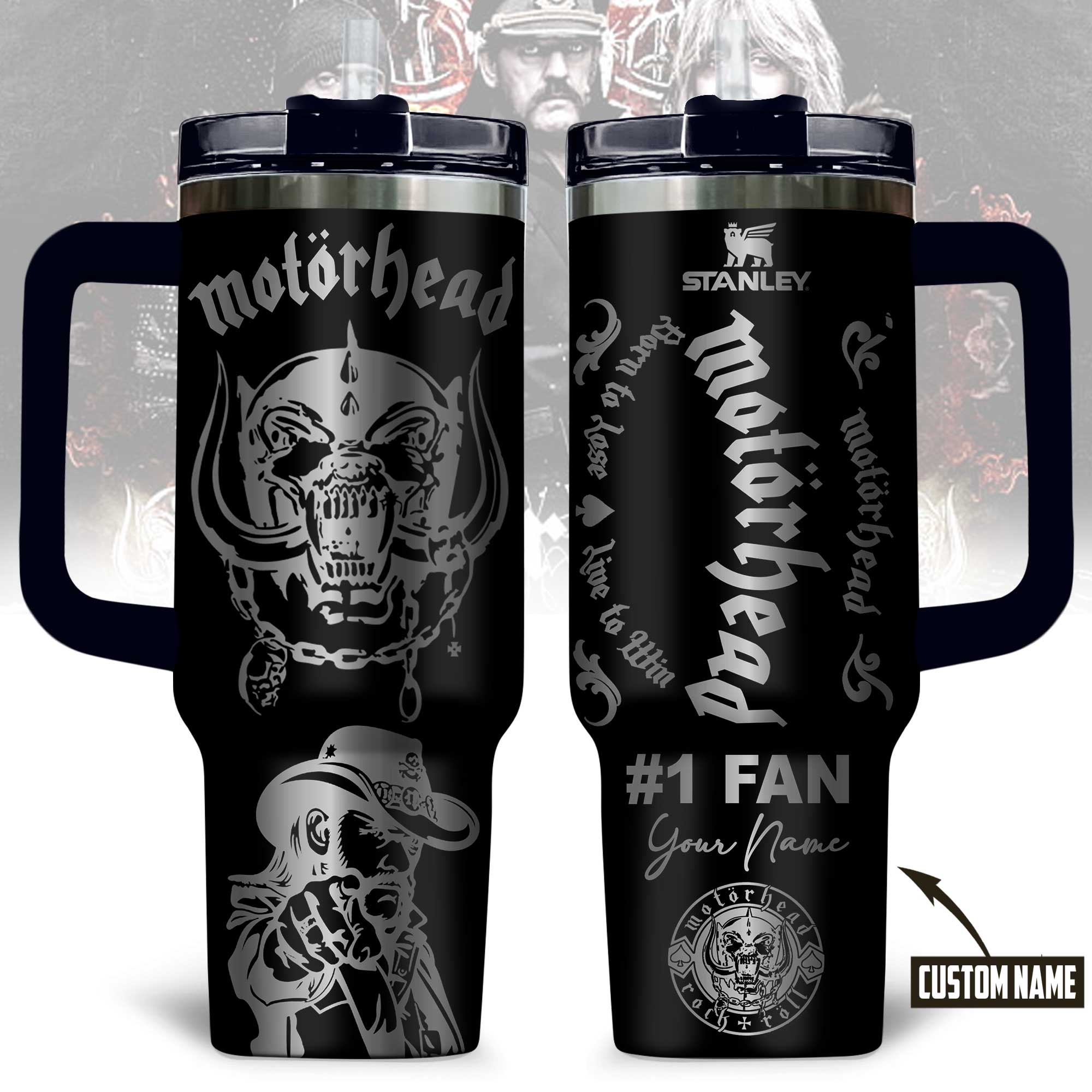 Motörhead Music Custom Stanley Quencher 40oz Stainless Steel Tumbler With Handle