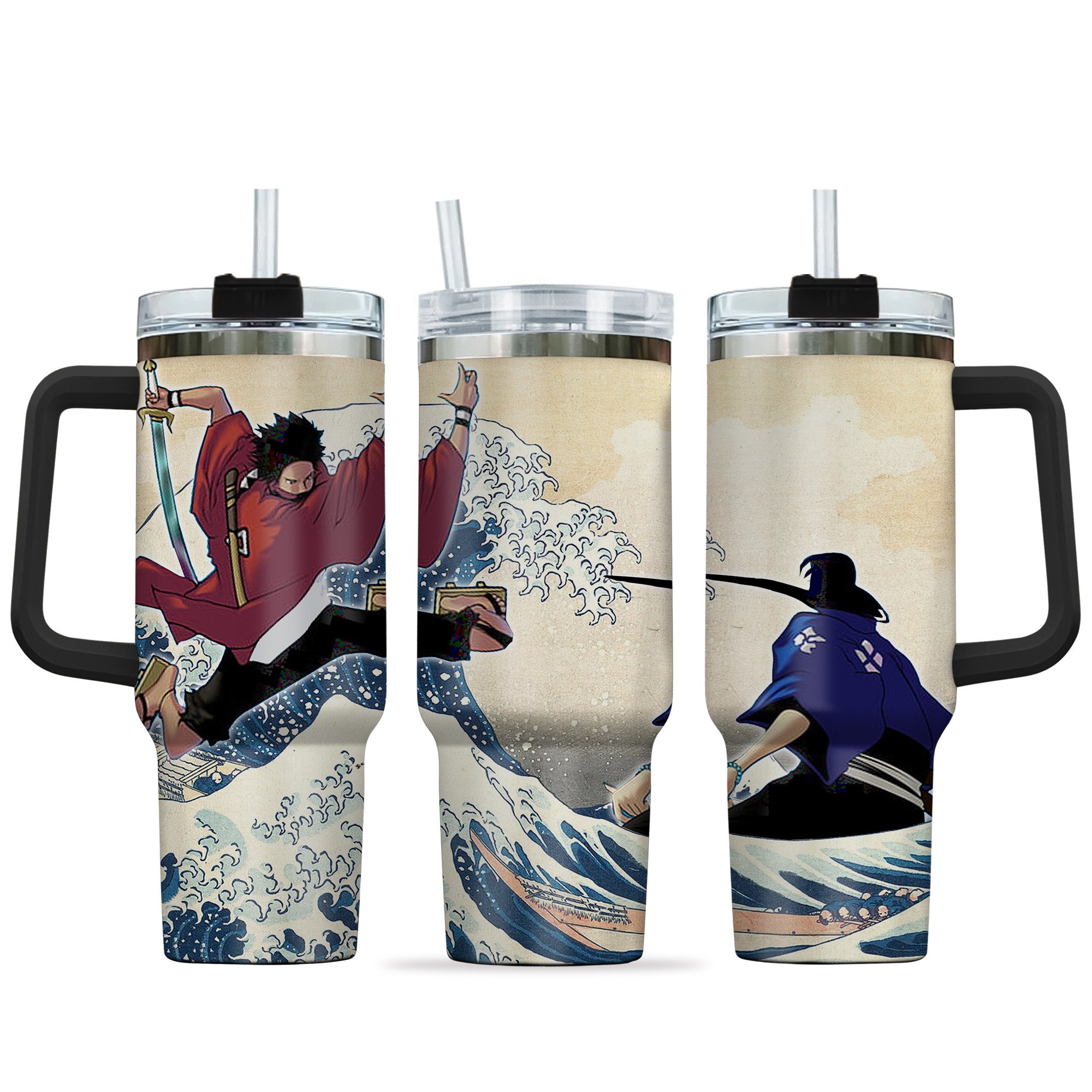 Mugen x Jin Anime Custom Stanley Quencher 40oz Stainless Steel Tumbler With Handle