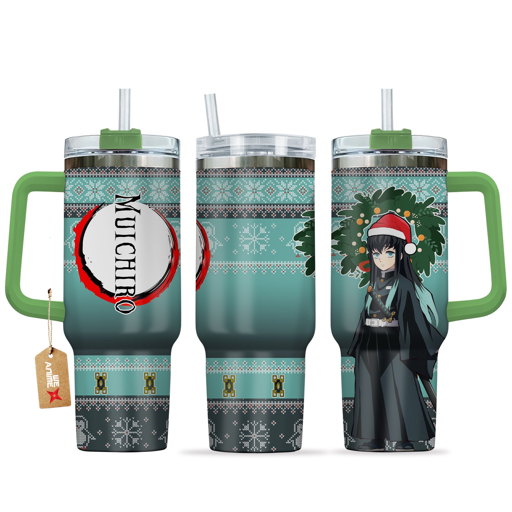 Muichiro Demon Slayer Anime Custom Stanley Quencher 40oz Stainless Steel Tumbler With Handle