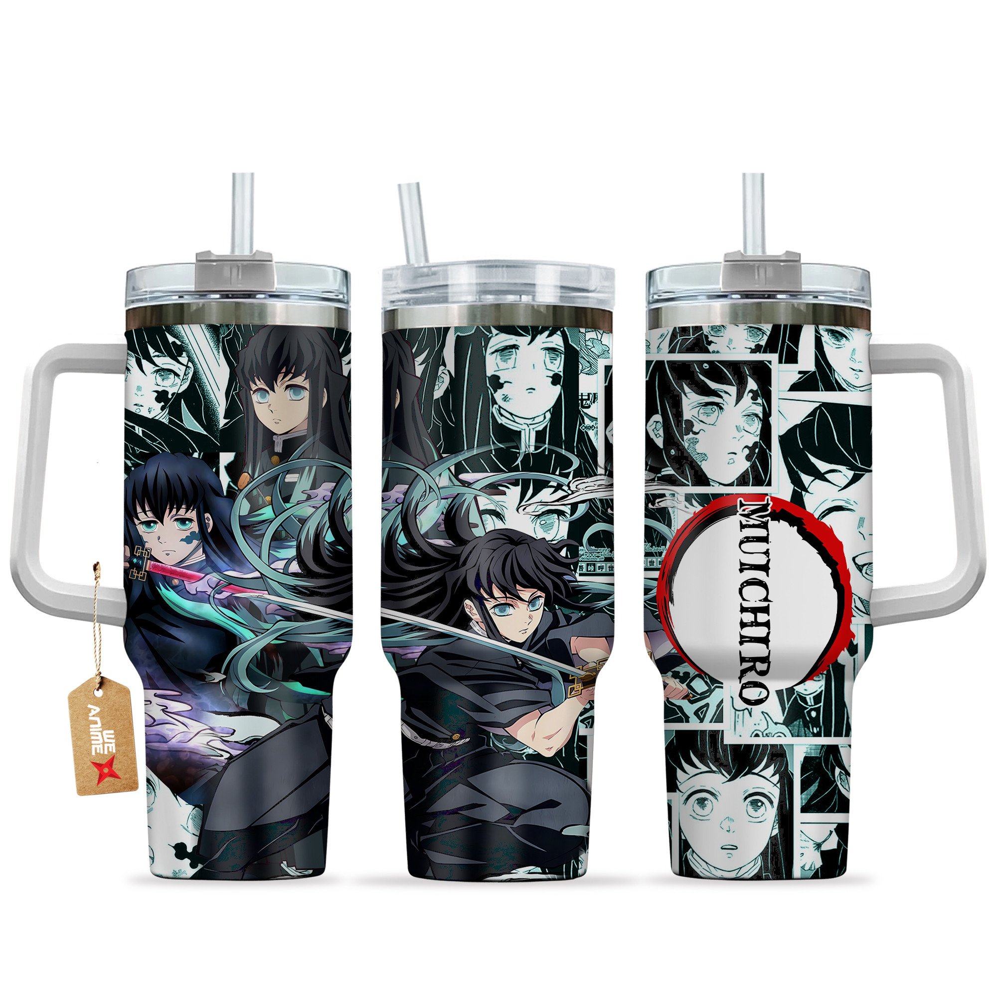 Muichiro Tokito Demon Slayer Anime Custom Stanley Quencher 40oz Stainless Steel Tumbler With Handle